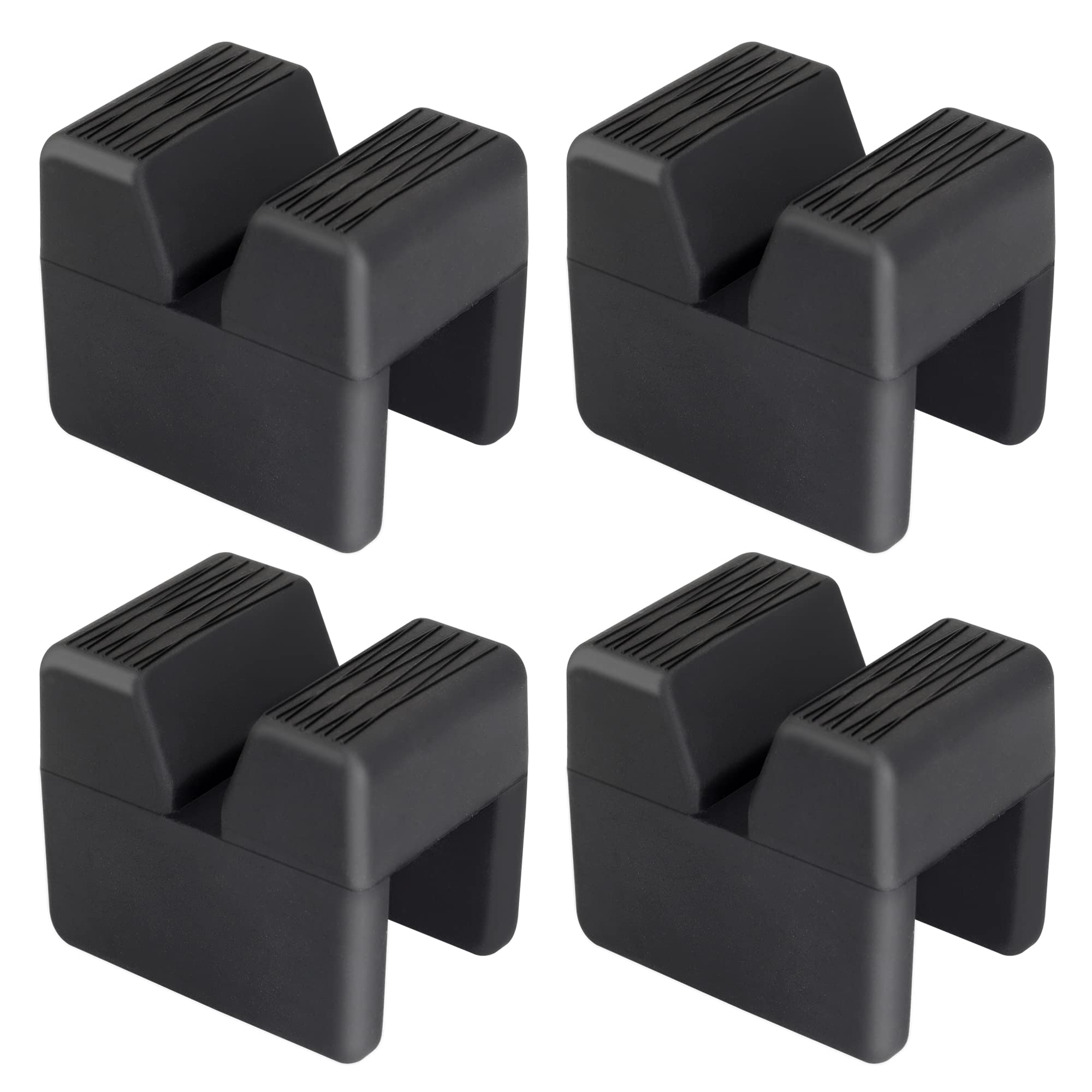 Seven Sparta 4 Pcs Car Jack Pad Adapter for Jack Stand Universal Rubber Slotted Frame Rail Pinch Welds Protector - 3.0 tons (Cube, 4)