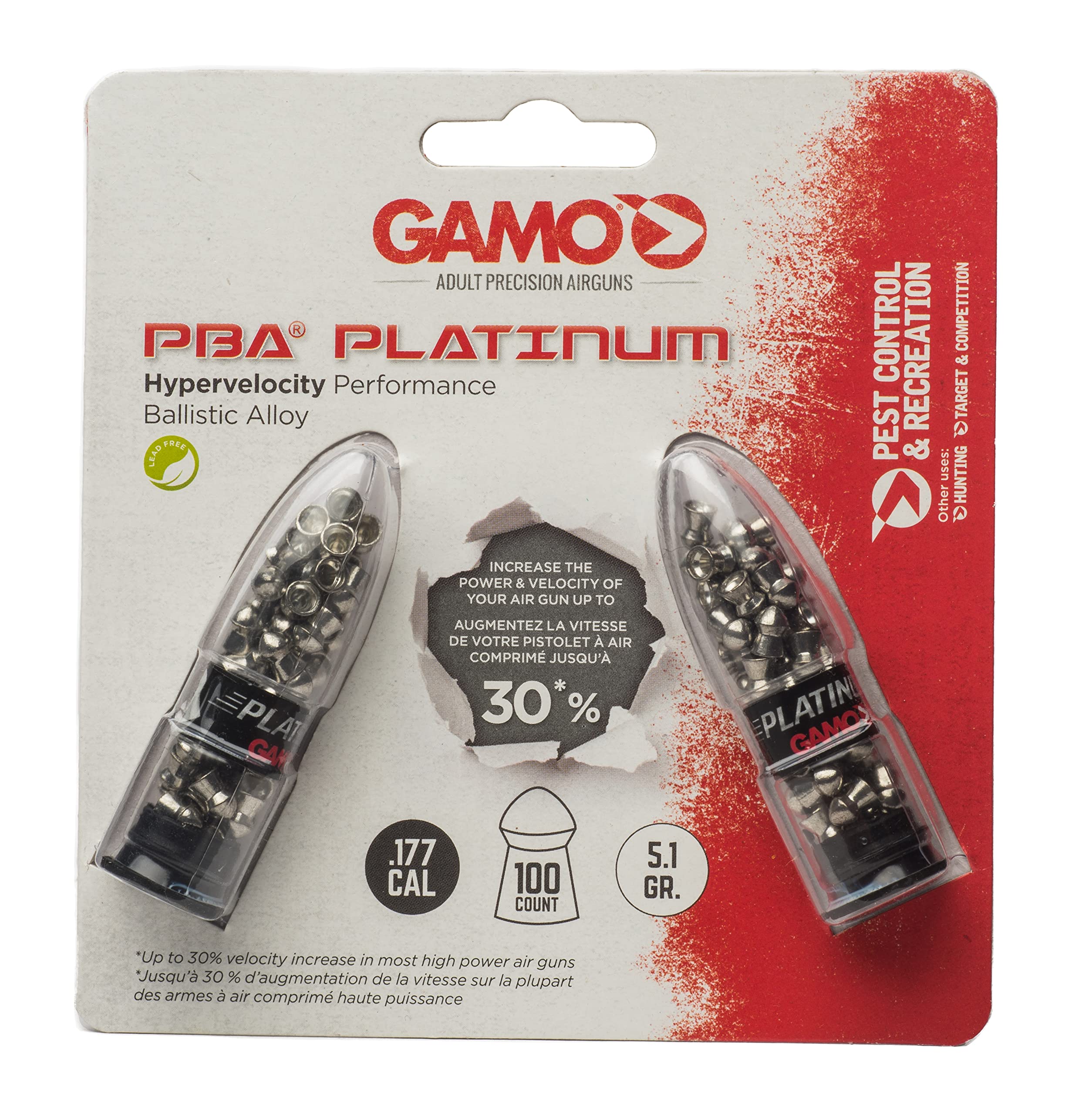 Gamo 632265454 PBA Platinum Air Pellets .177 Caliber 100 Count