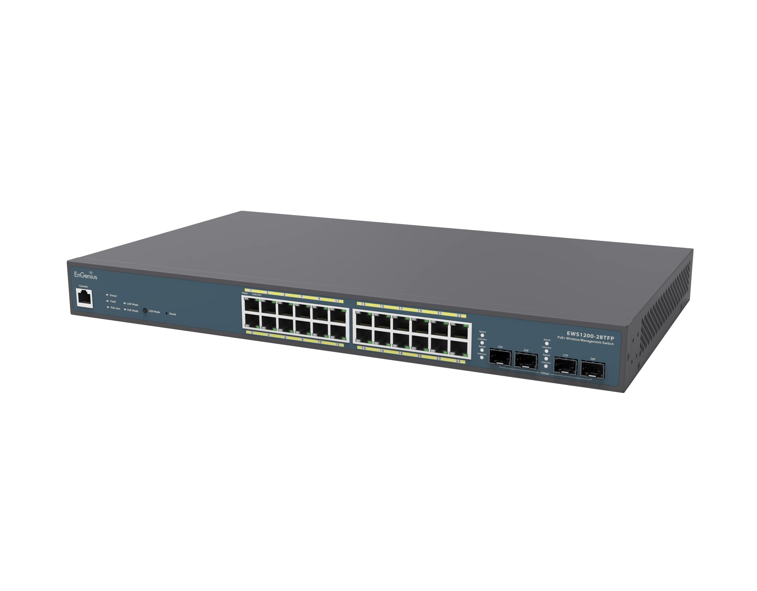 EnGenius EWS1200-28TFP 24-Port Managed GbE 410W PoE+ Switch w/4