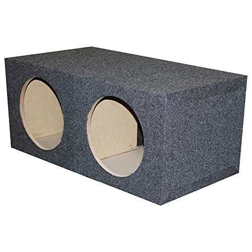 Q Power QMPSQ12E Dual 12" Heavy Duty Sealed Subwoofer Enclosure - 31.5"x13"x13"
