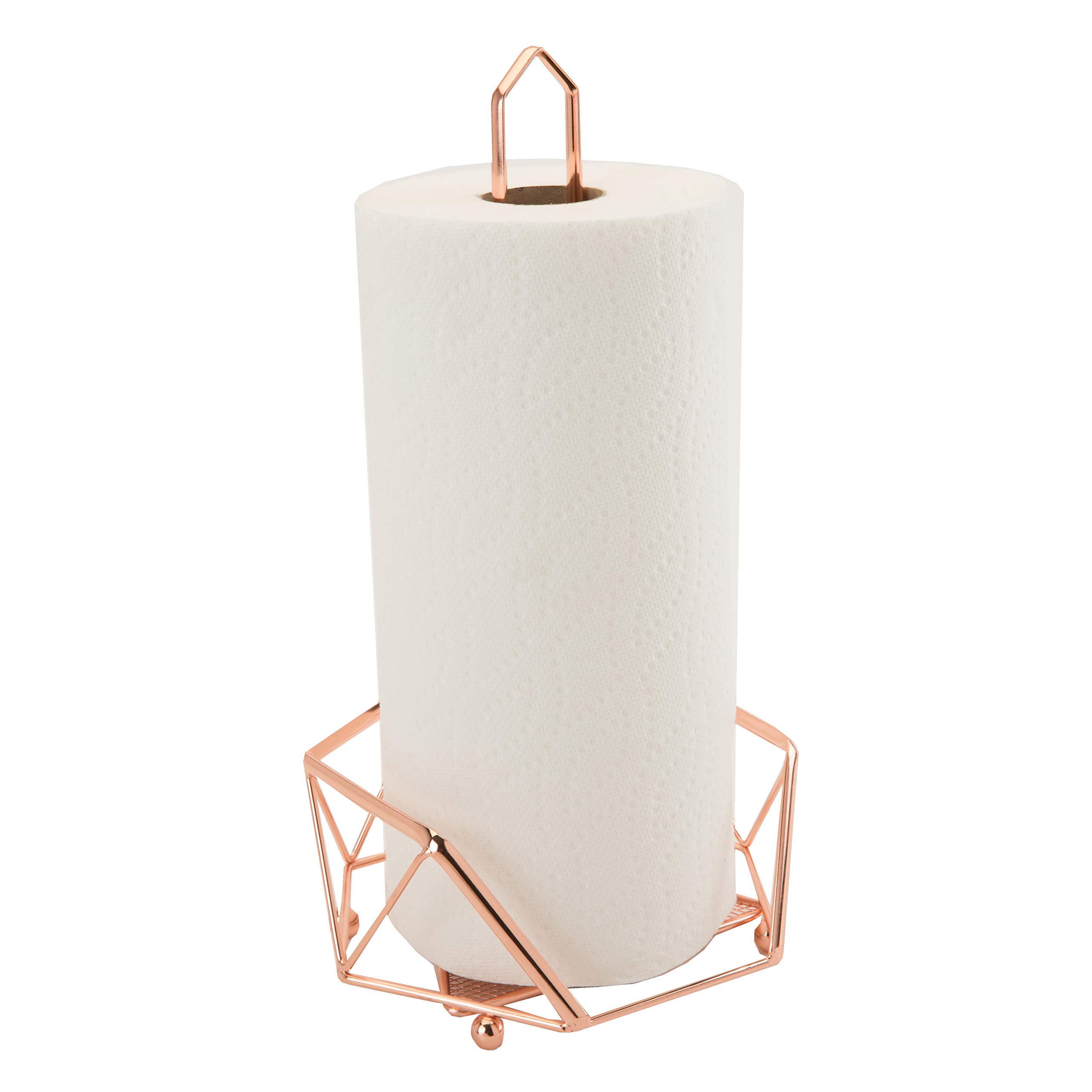 Kitchen Details Geode Paper Towel Holder | Countertop | Free Standing | Holds 1 Large Roll | Rust Resistant | Decorative | Copper