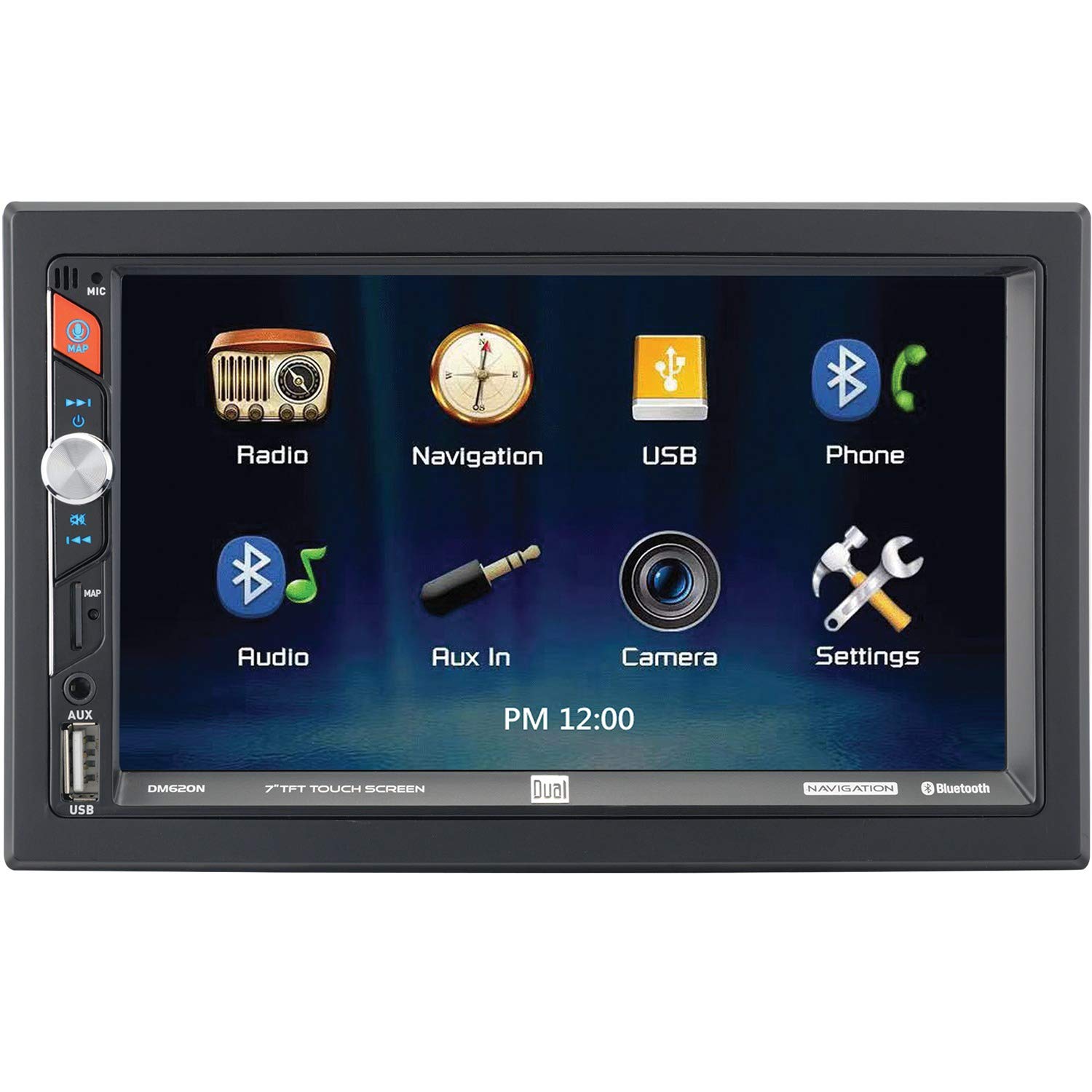 DM620N Dual 7" Double Din Mechless Digital Media Receiver w/Built-In Navigation