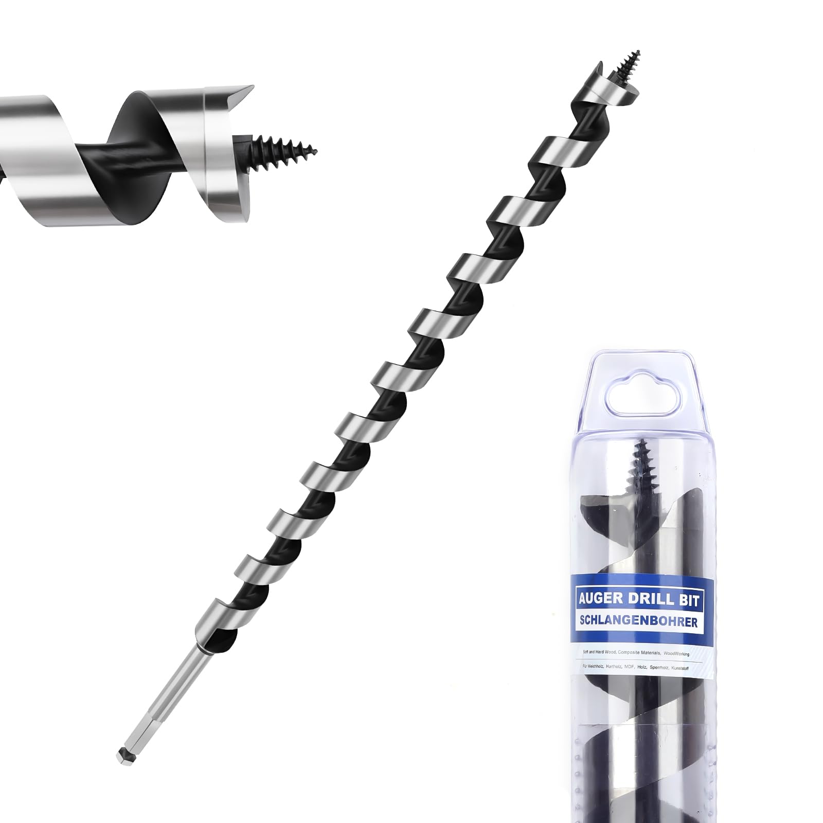 5/8" X 18" Auger Bit for Wood, 16x460mm Hex Long Auger Drill Bit