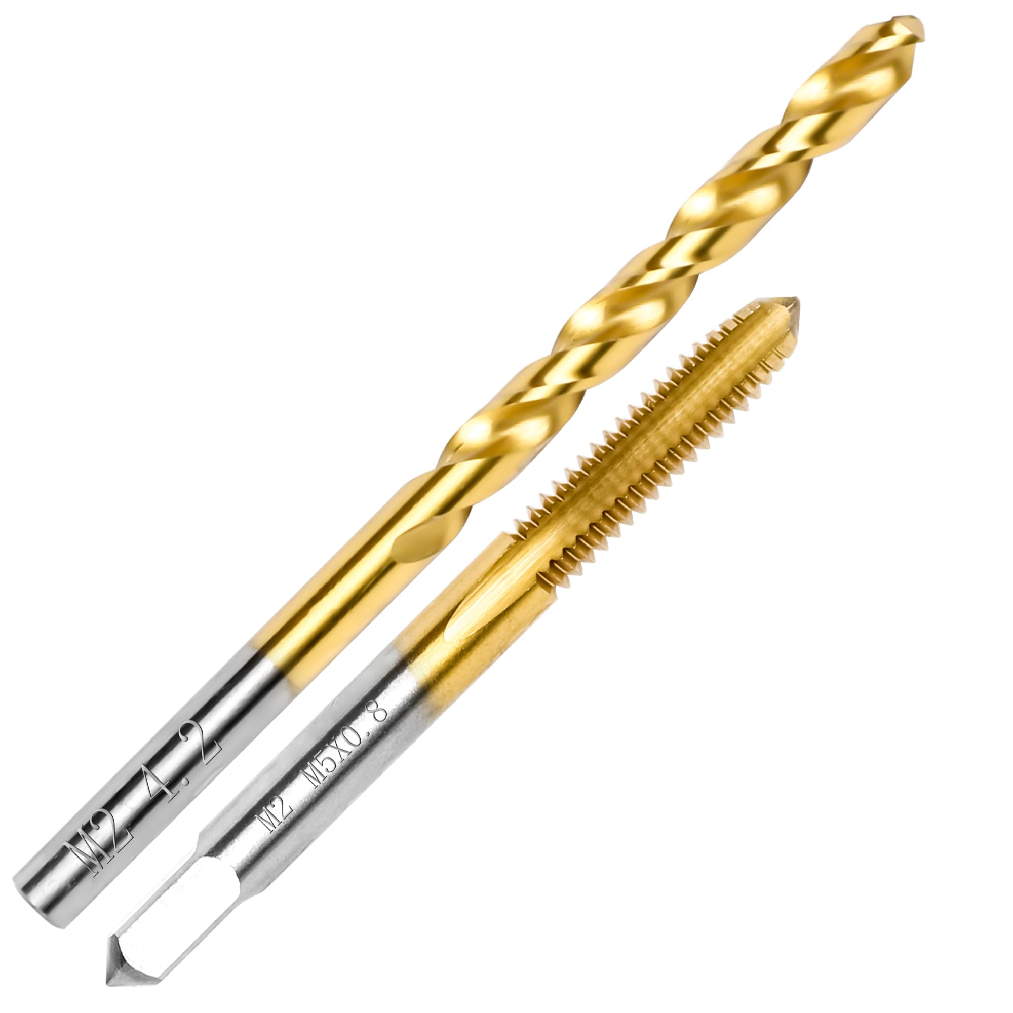 M5x0.8 Tap and 4.2mm Drill Bit for Metal,M2 HSS Metric Drill and Tap Set