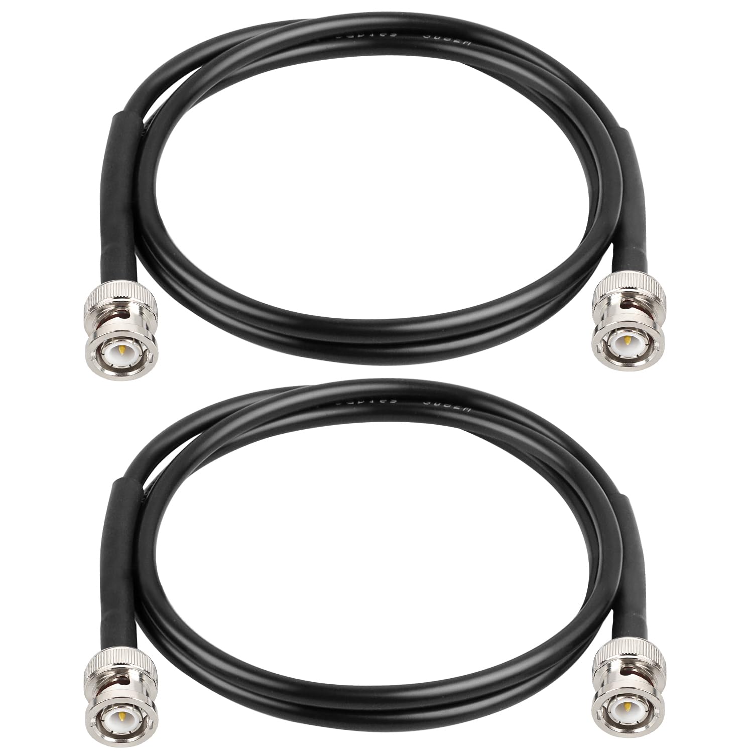 MOOKEERF BNC Coax Cable, 50 Ohm RG58 with BNC Connectors, 3ft (2Pcs)