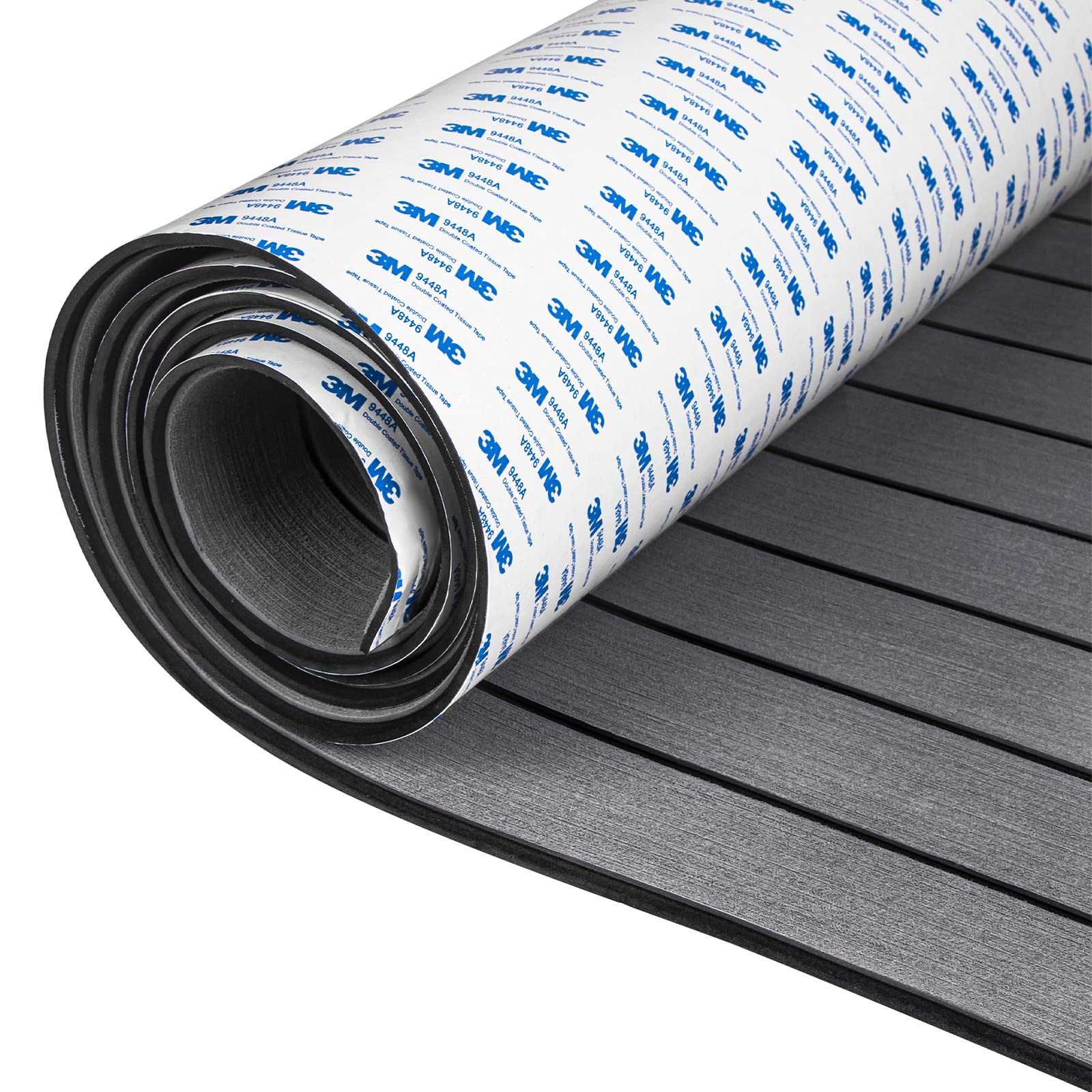 OCEANBROAD Boat Flooring 96''x45.6'', Dark Gray with Black Seam Lines