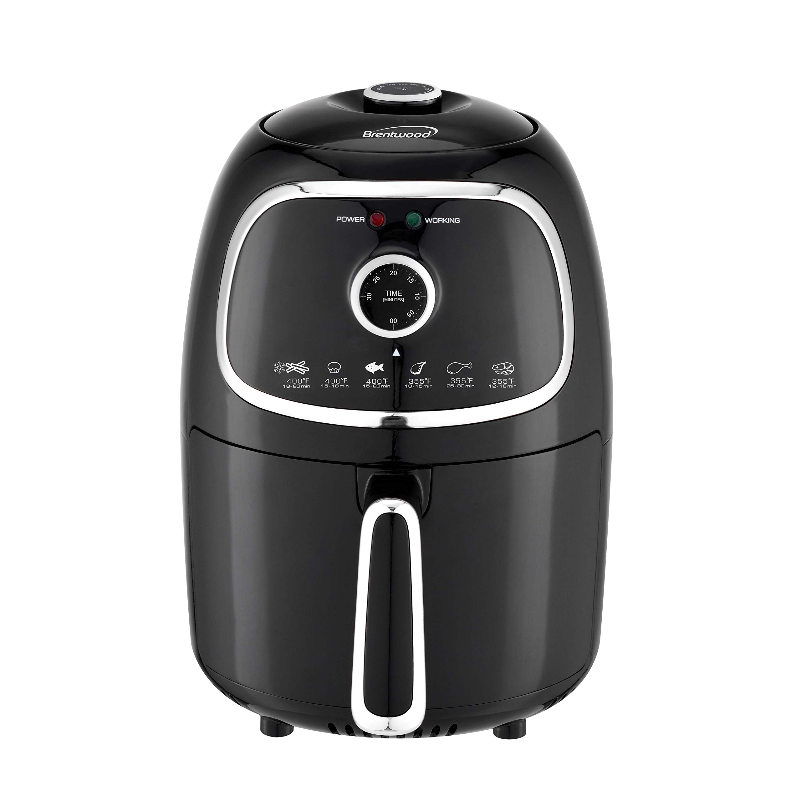 Brentwood Appliances AF-202BK 2-Quart Small Electric Air Fryer w/Timer & Temp Control