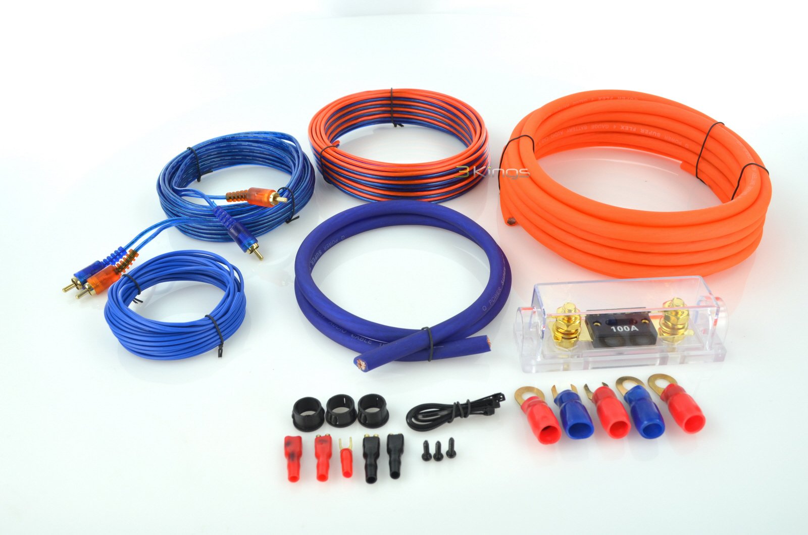 Q Power 4GAMPKITSFLEX 4 Gauge Super Flex Amp Install Kit