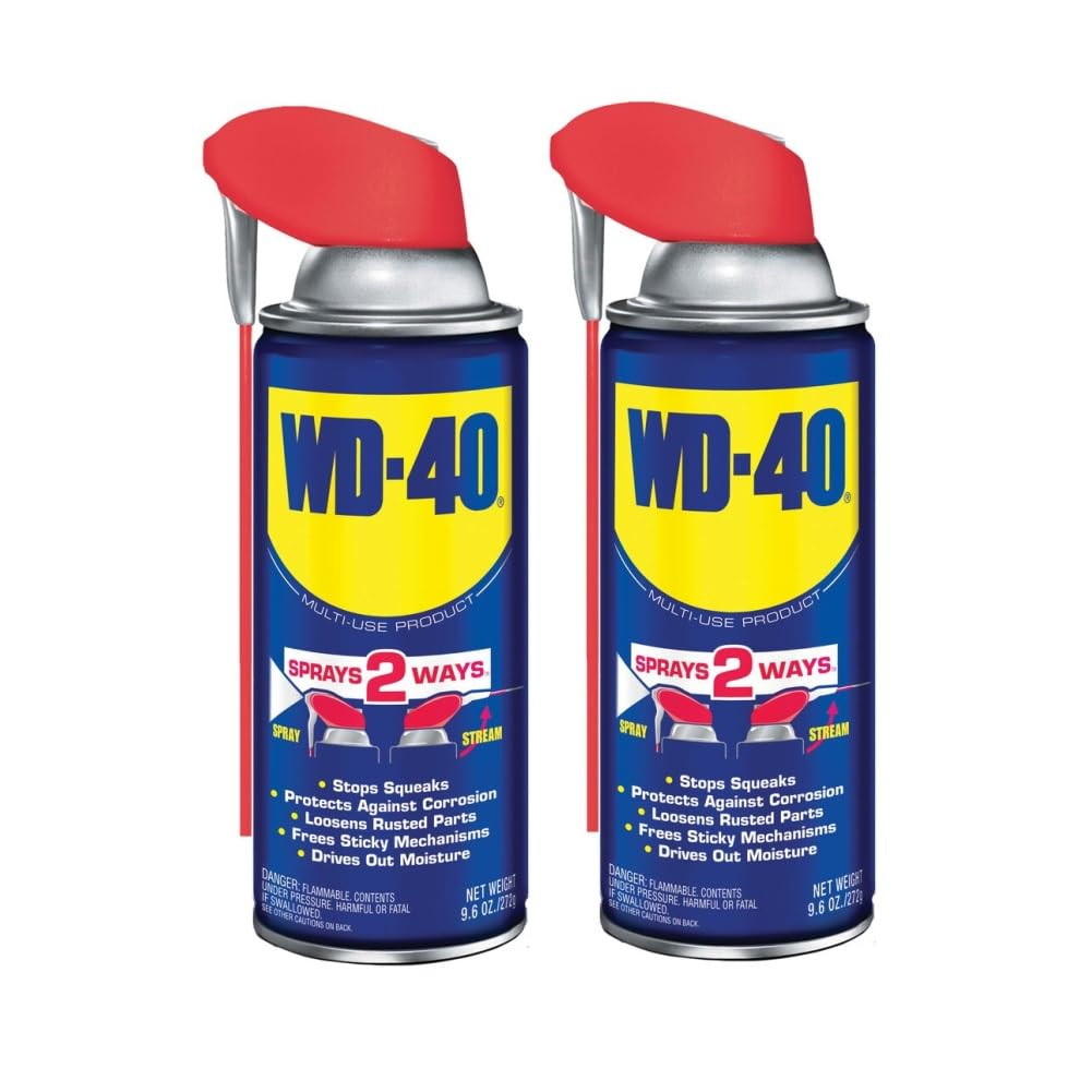 WD-40 Classic Product, Multi-Use Product with Smart Straw Sprays 2 Ways, 9.6 OZ [2-Pack]