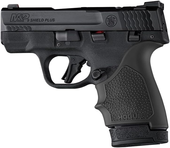 Hogue HandAll Beavertail Rubber Grip Sleeve for S&W M&P 9 Shield Plus, Black - 18410