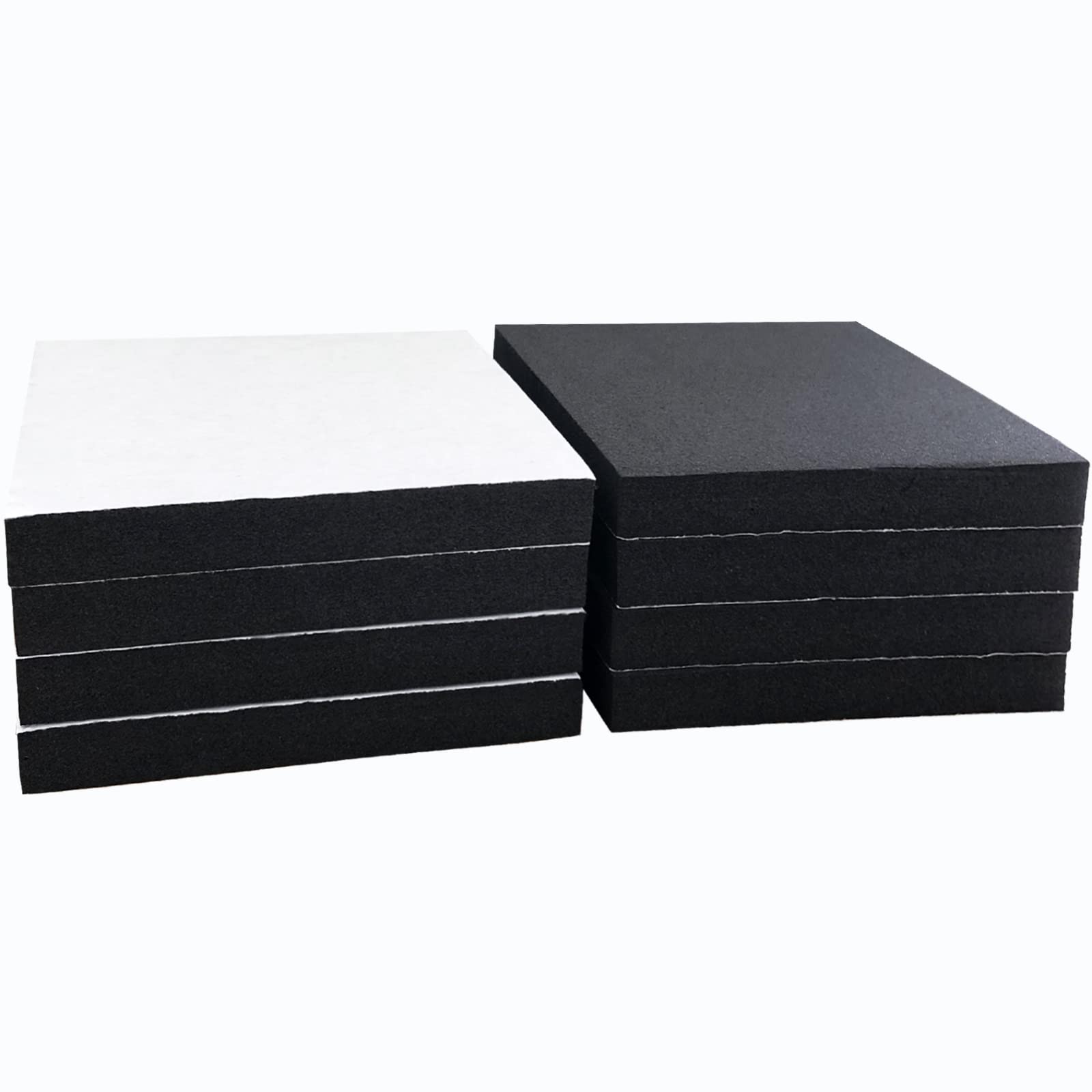8 Pcs Black Adhesive Foam Pads Closed Cell Foam Sheets 1/2" Thick X 4" X 4"