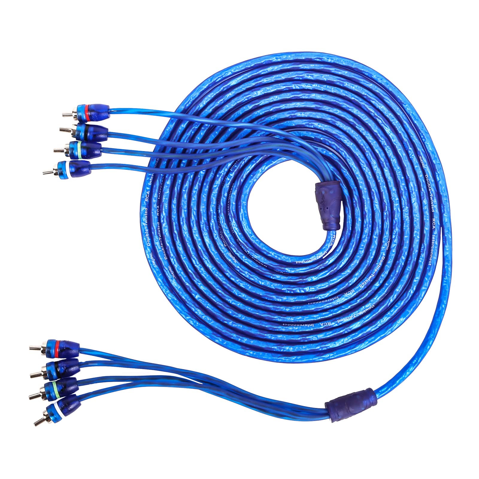 Skar Audio 17-Foot 4-Channel Twisted Pair RCA Interconnect Cable - SKAR4CH-RCA17