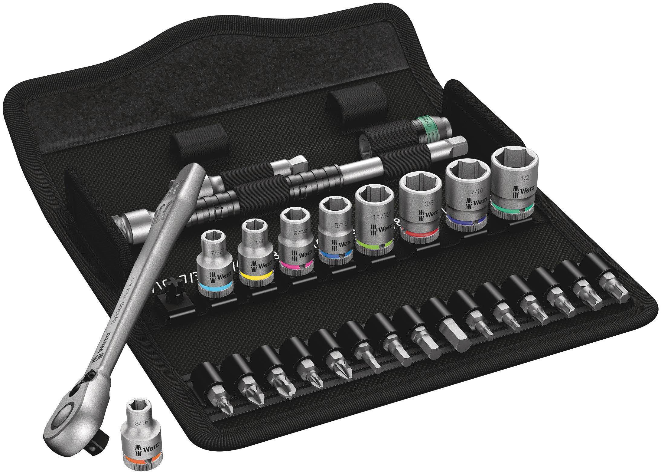 Wera 05004021001 SAE 1/4 Drive Ratchet Set (28 Piece)