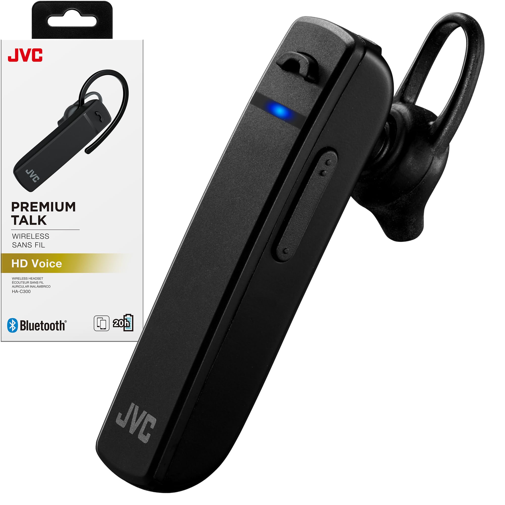 JVC HAC300 In-Ear Wireless Bluetooth Single-Ear Mono Headset with Microphone