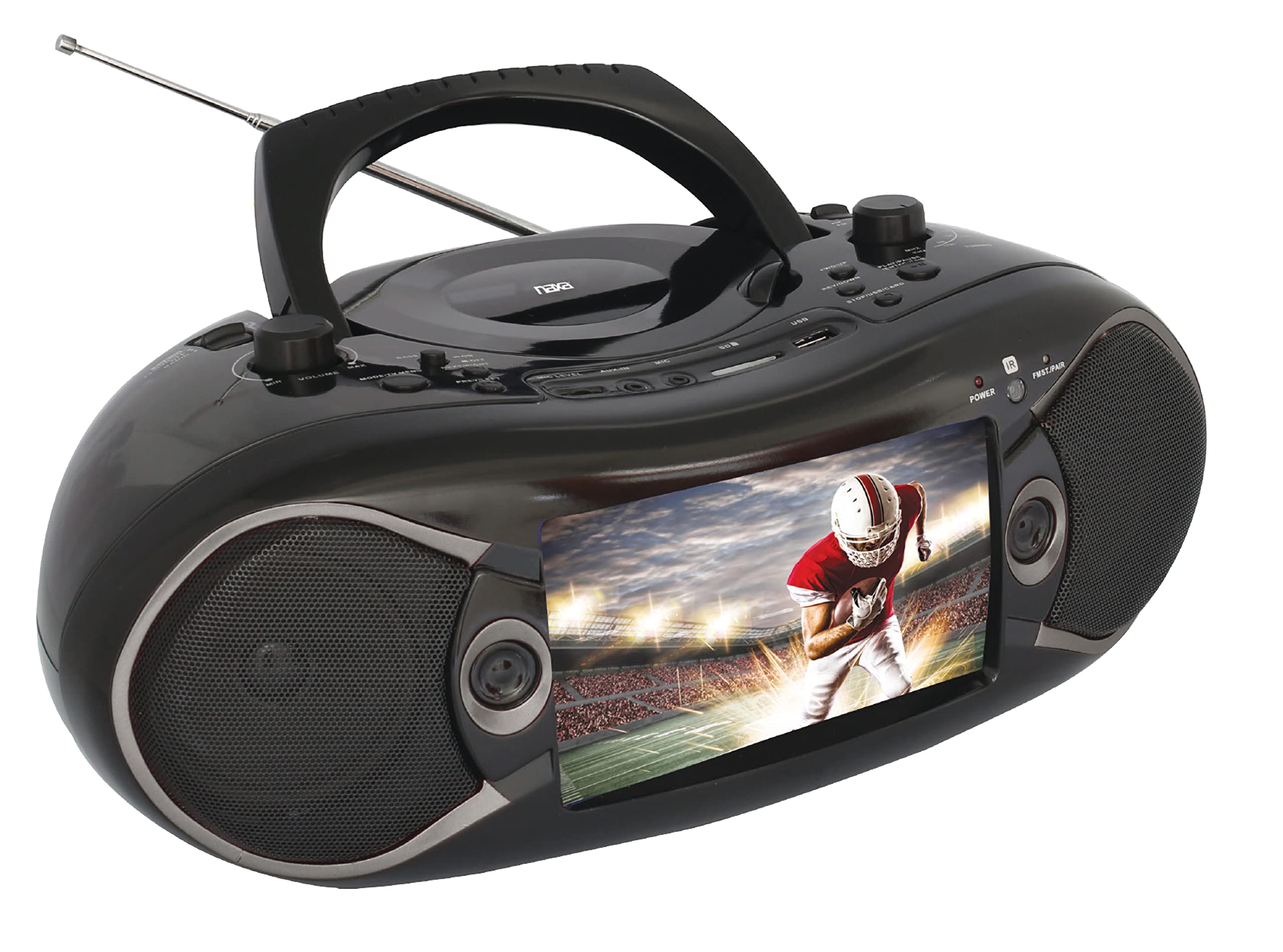 Naxa NDL-287 7" Bluetooth® DVD Boom Box & TV