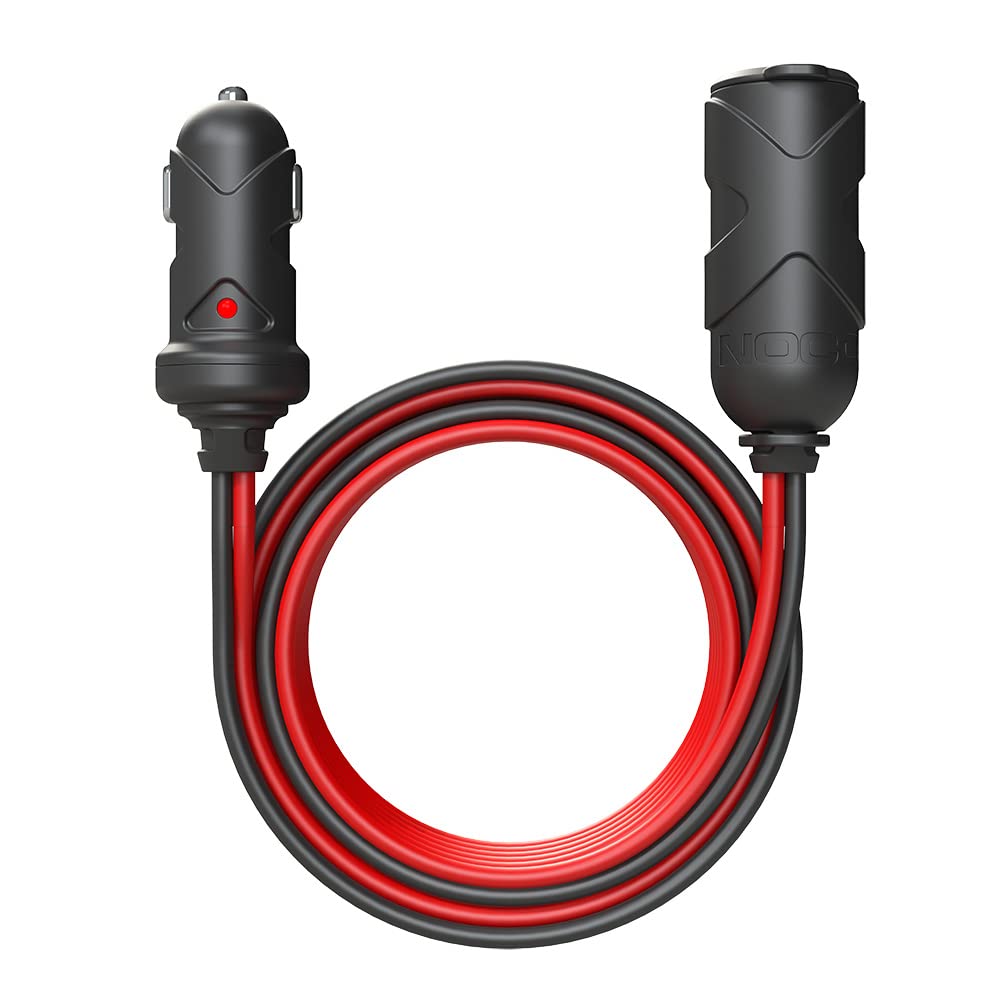 NOCO GC019 15A 14AWG 12V Adapter, Heavy-Duty Cigarette Lighter Plug, and Male to Female Socket With 12-Foot Extension Cord