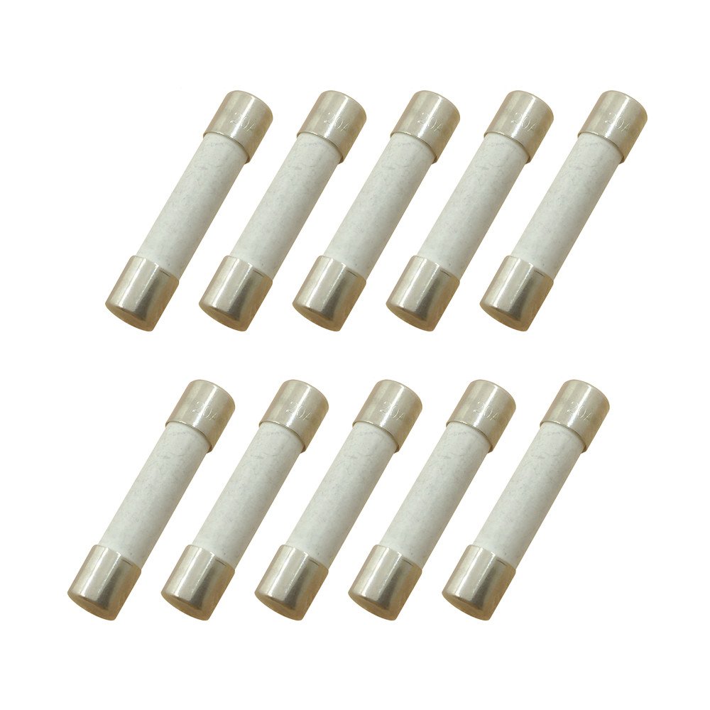 YOLISTIC (Pack of 10) 15 Amp Slow-Blow Time Delay Fuse Ceramic 6x30mm