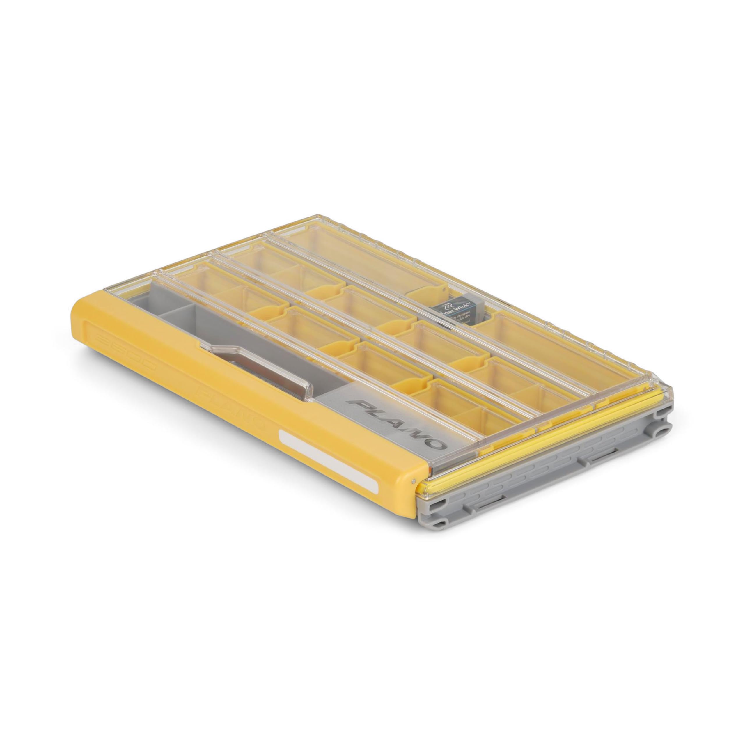 Plano EDGE 3600 Terminal Tackle Storage, Gray and Yellow, Includes 10 Hook Retainers, Rustrictor Rust-Resistant Technology, Waterproof Premium Fishing Utility Box