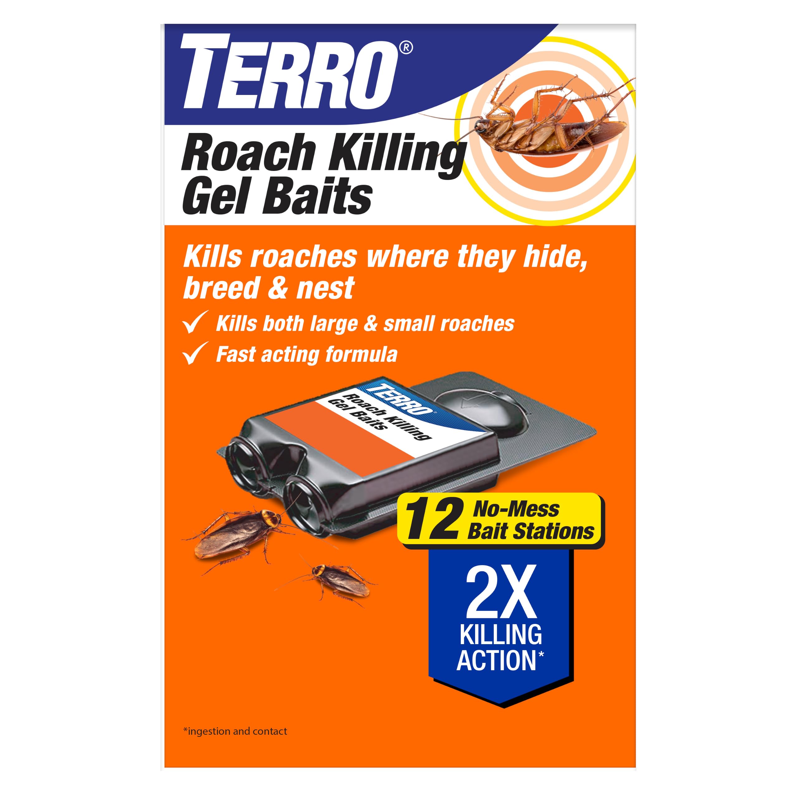 TERRO Roach Killer Gel Bait Stations, 12-Pack, Ready-to-Use Cockroach Bait