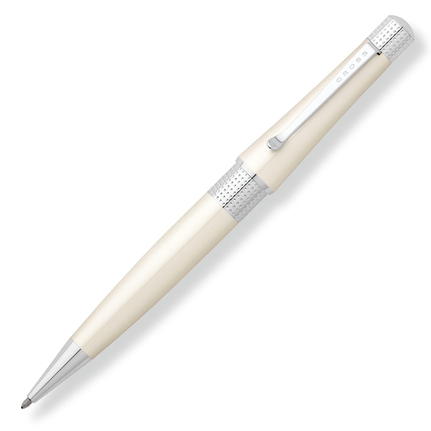 Cross AT04922 Beverly Pearlescent White Lacquer Ballpoint Pen Medium Tip