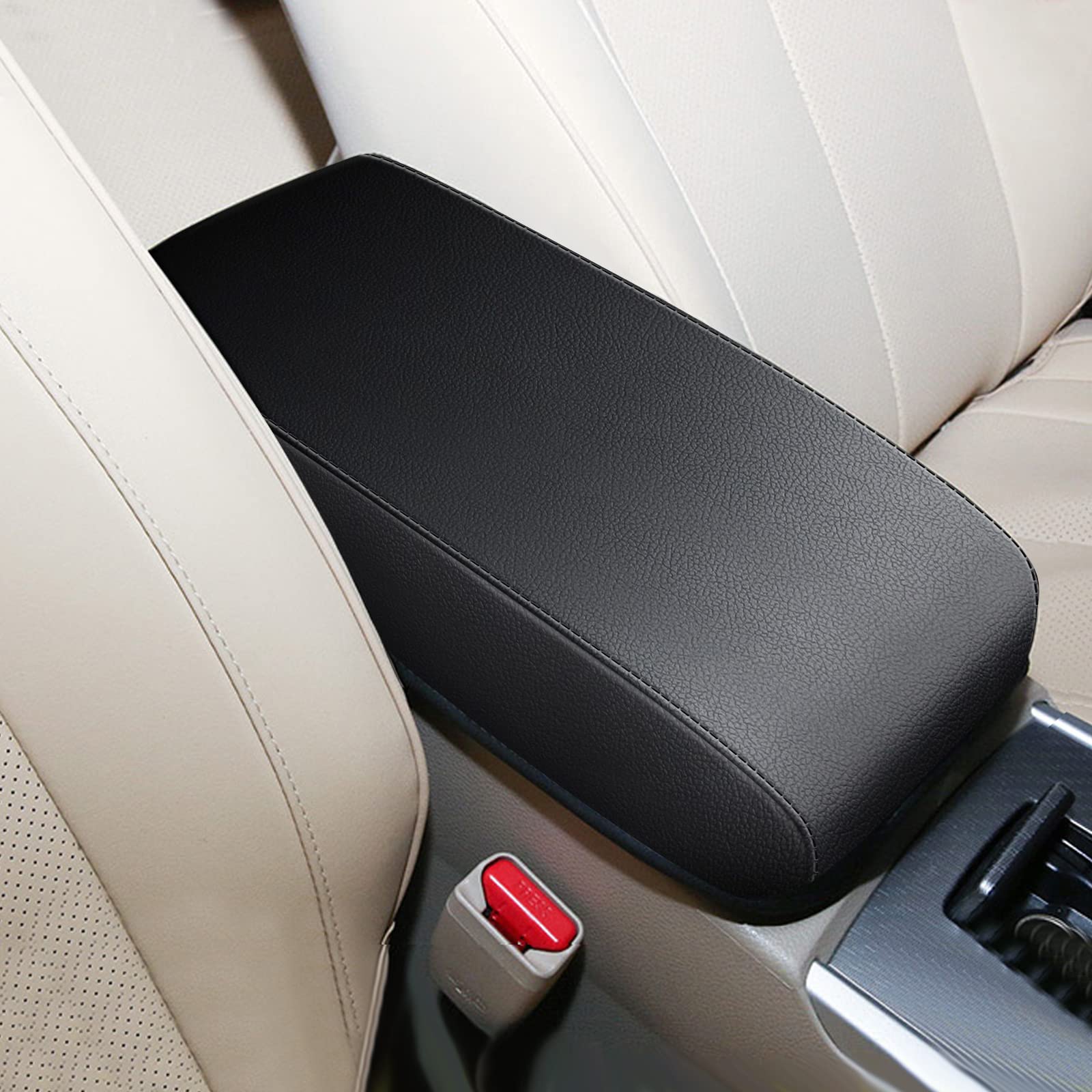 AOMSAZTO Armrest Console Covers for 2013-2018 Nissan Altima Black with Black Stiches