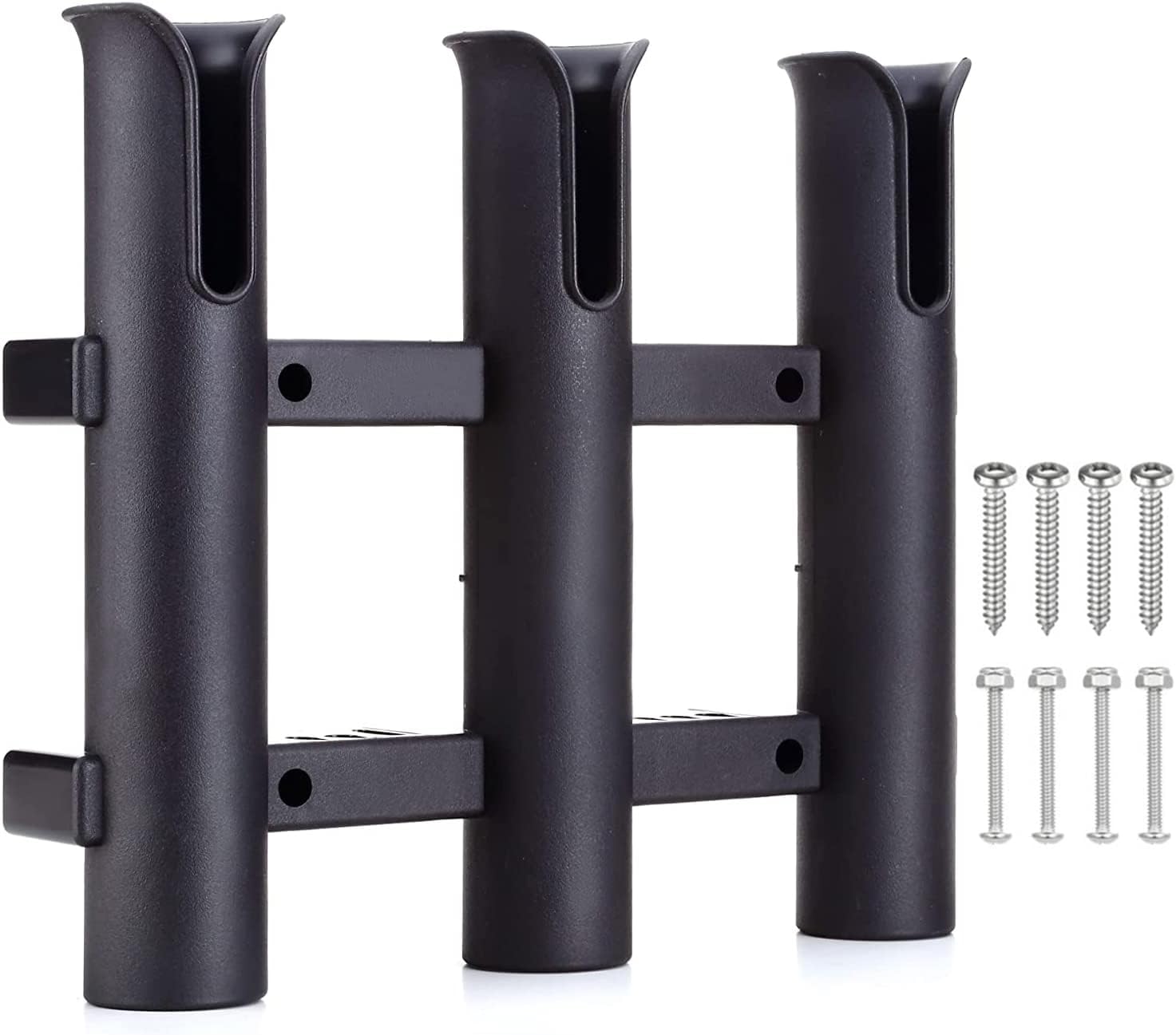 BigTron Fishing Rod Holder Bracket, Tube 3 Rod Rack, Fishing Rod for Boat Kayak Garage Storage or Truck with Screws Side-Mount (1)