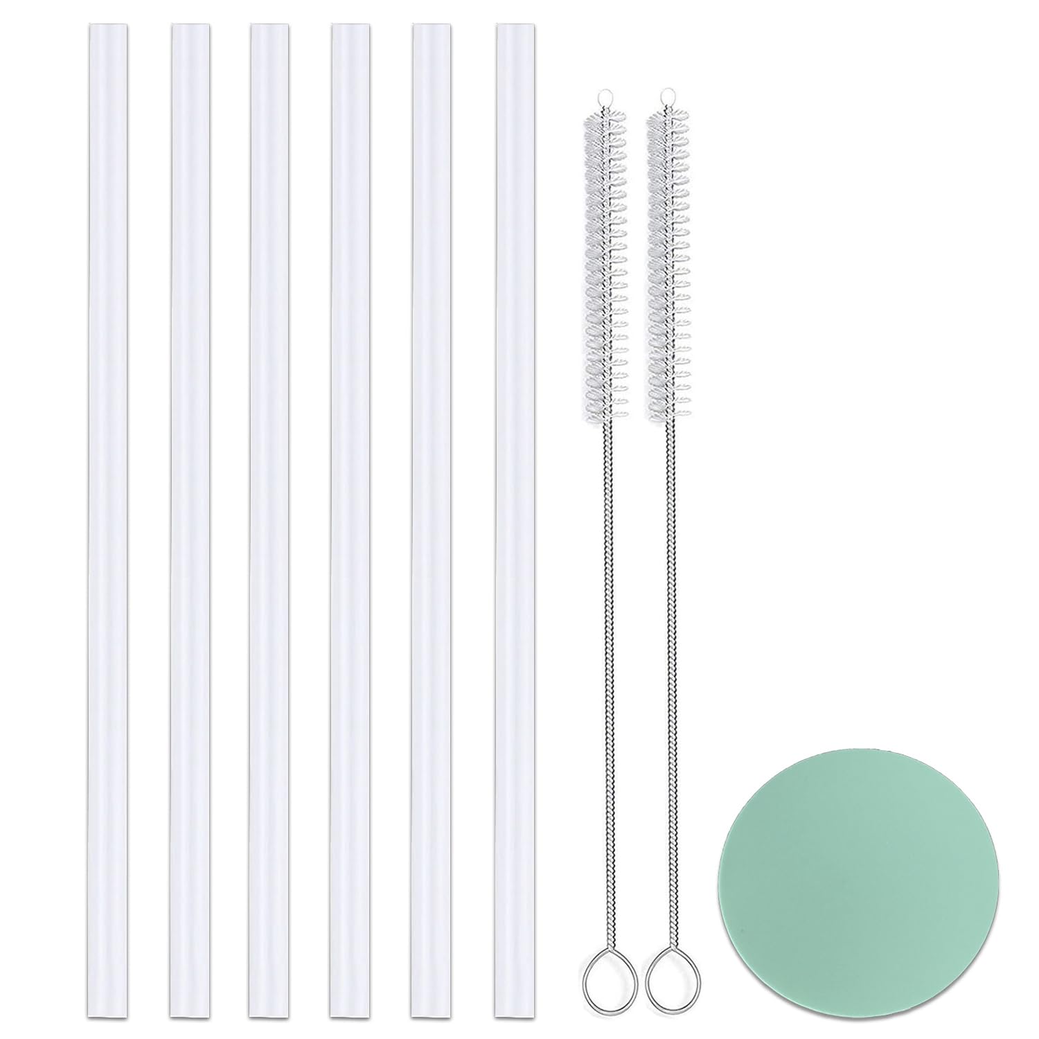 Greant 6 Pack Replacement Straws for Hydro Flask Straw Lid Wide Mouth Bottle, 9.8''L X 0.33'' W, for Hydroflask Wide Mouth Flex Straw Cap, Plastic, Cuttable