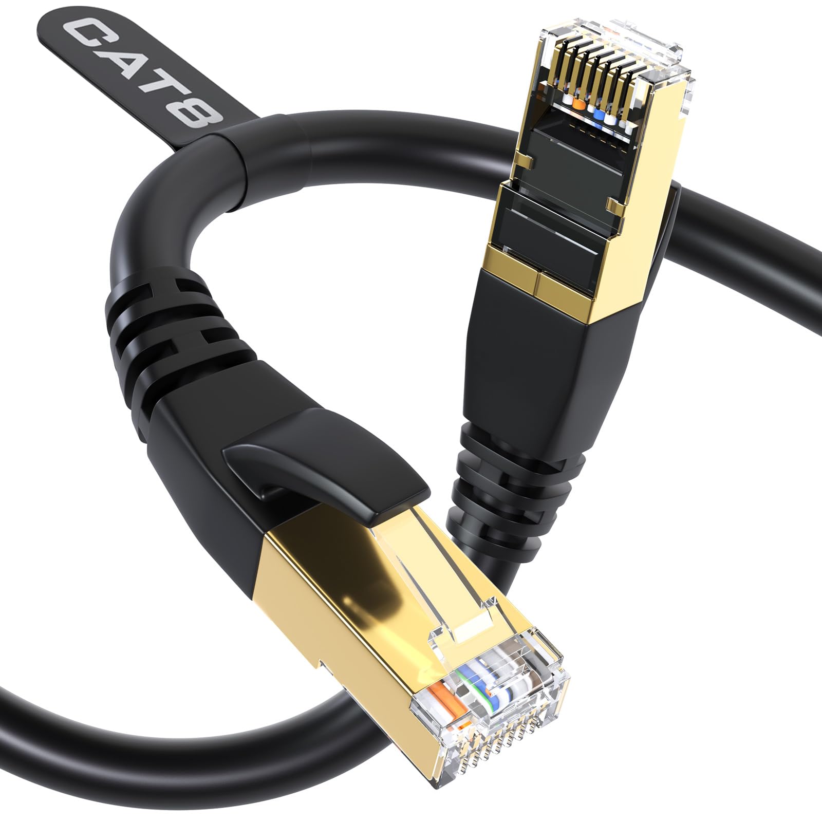 DbillionDa Cat 8 Ethernet Cable, 6FT 40Gbps 2000MHz RJ45 LAN Cable