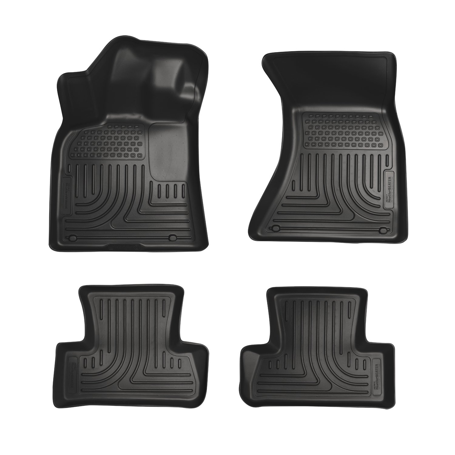 Husky Liners Weatherbeater Floor Mats | Fits 2011-2024 Chrysler 300 & Dodge Charger (Rear Wheel Drive only) | Front & 2nd Row, 4-pc Black - 98081