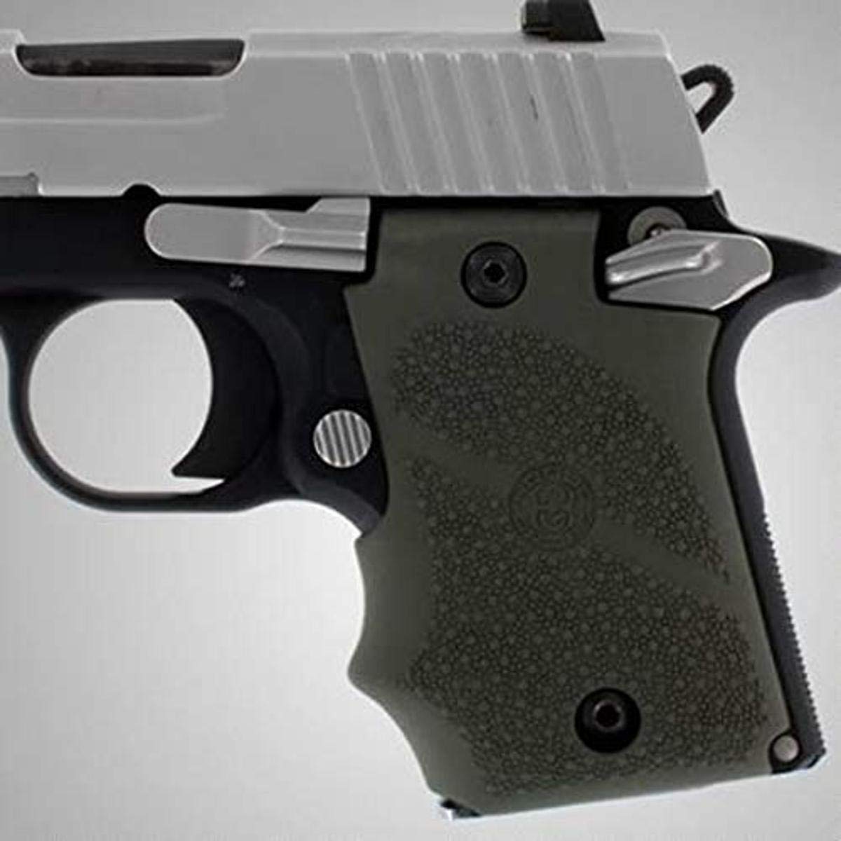 Hogue 98081 Sig Sauer P938 Ambi Safety Rubber Grip With Finger Grooves Od Green