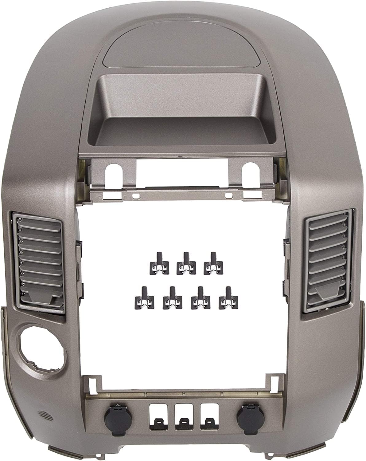 KUAFU Center Dash Audio A/C Instrument Panel Bezel Cover Lid Compatible with Nissan 2004-2006 Titan XE SE Armada SE Replacement for 682578S800 Dashboard Finisher Bezel - Gray WITHOUT Center Speaker