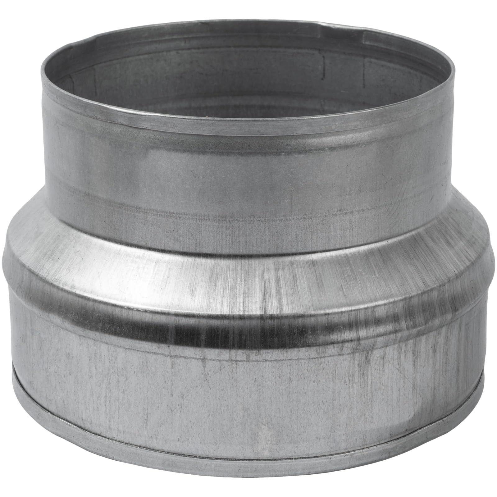 ECOPRO VENT 6" to 5" Inch Male-Fit Galvanized Steel Round Duct Reducer - Pipe Fitting Increaser Reducer - Drain, Waste and Vent Conduit Transition Adapter - Metal Tube Reducing Coupling