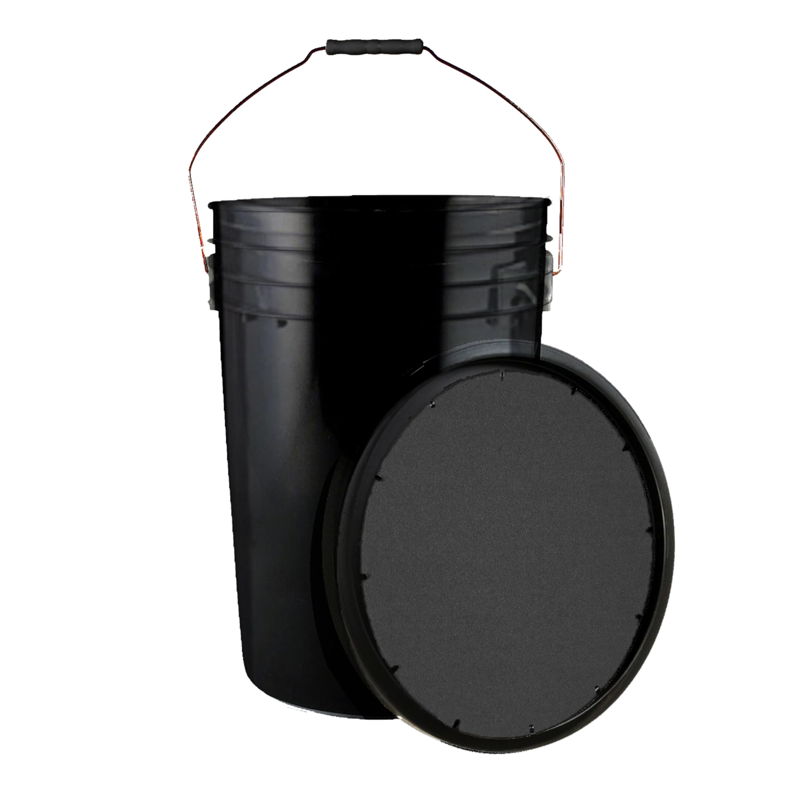 Champion Sports 6 Gallon Bucket with Padded Soft Seat Lid - Durable Construction - Balls Not Included - Ideal for Baseball, Softball, T-Ball, Practice Balls, and Lacrosse – Black