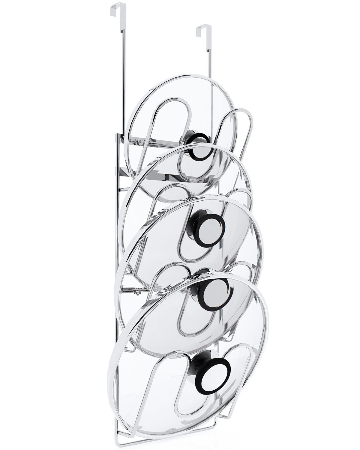 QIHS Pot Lid Organizer,304stainless steel door hanging pot lid rack (Modern,Four-layer)