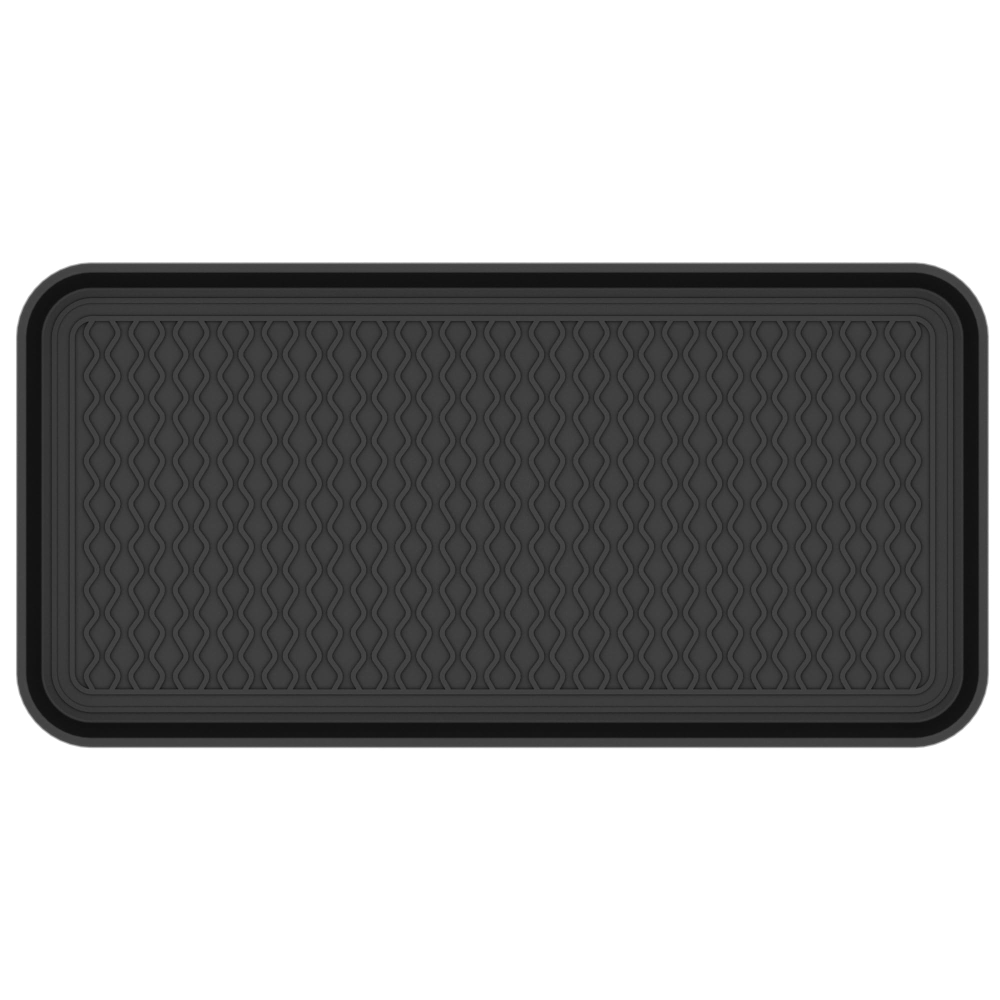 Ottomanson 15" x 30" Multi-Purpose Boot Tray – Waterproof Shoe & Pet Feeding Spill Tray, Litter Box & Pee Pad Holder, Painting & Planting Mat, 1.2" Raised Edge Floor Protection