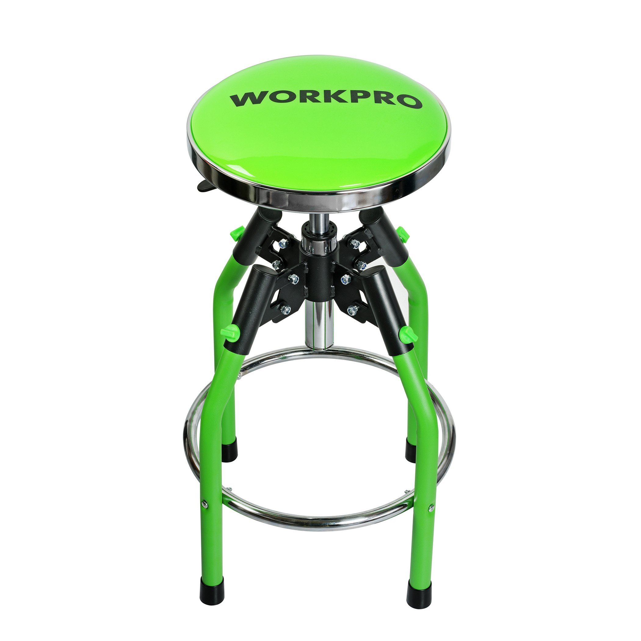 WORKPRO Heavy Duty Adjustable Hydraulic Shop Stool, Green