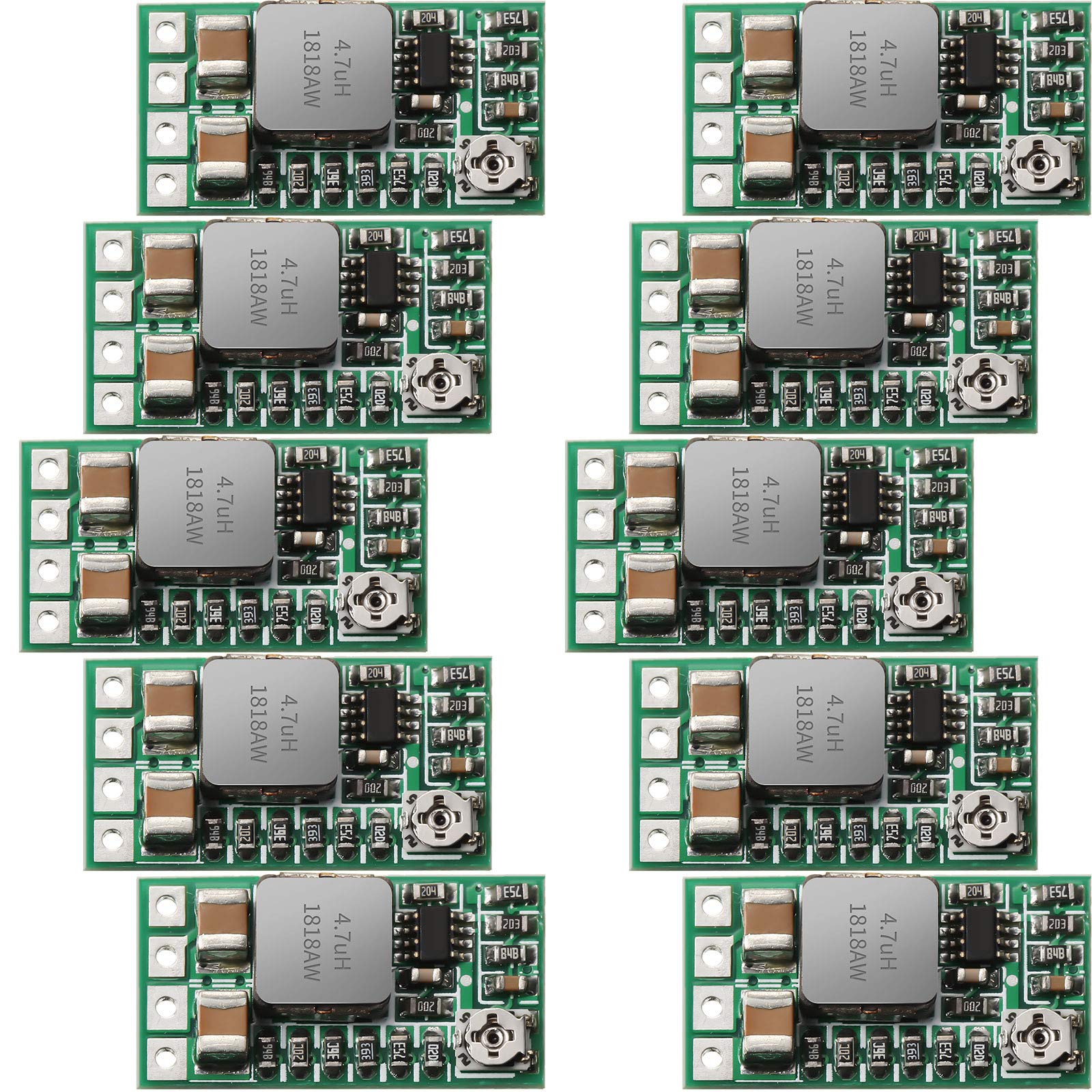 Weewooday 10 Pcs Buck Converter 5V Regulator, 12V 24V to 5V 3A