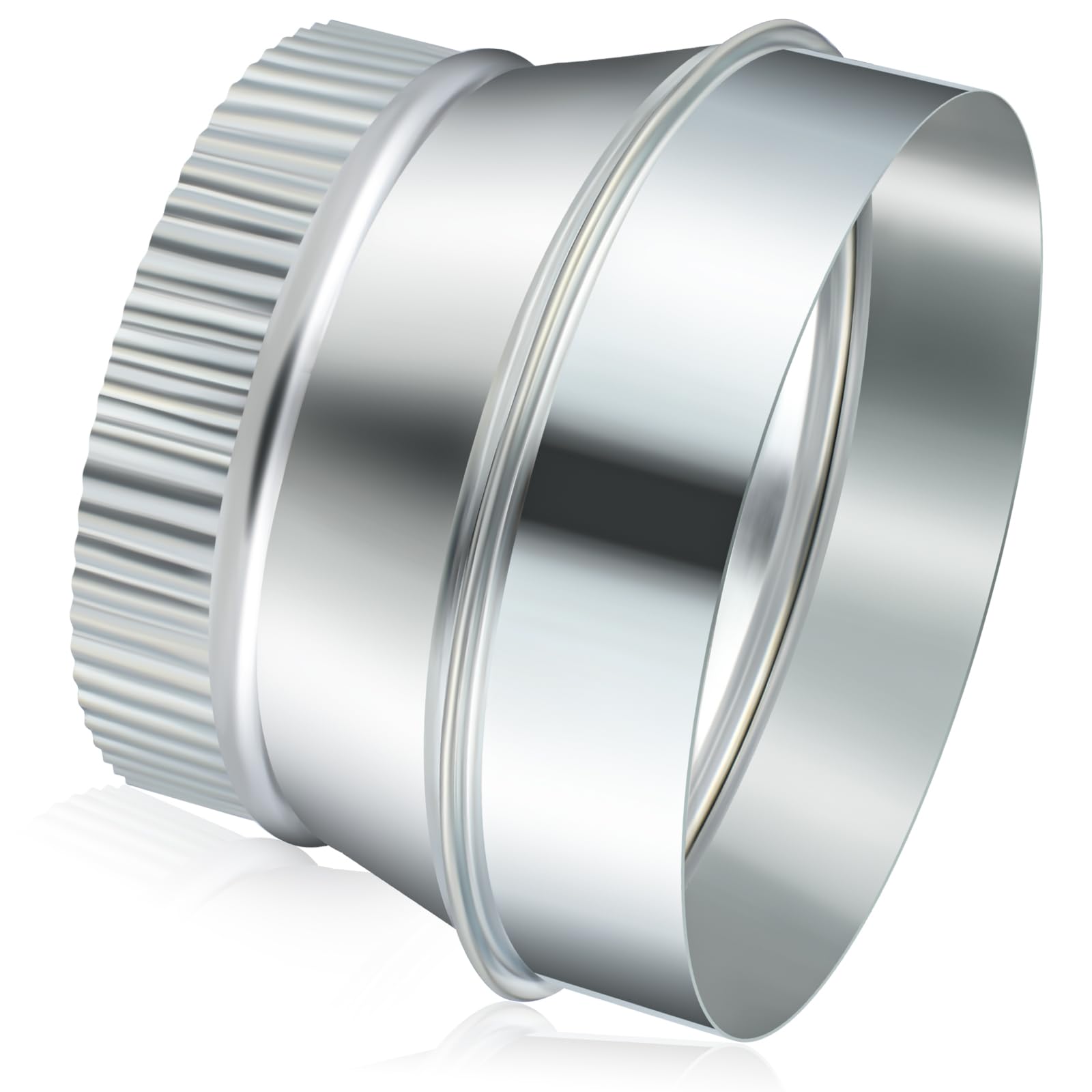 Otoolling 7 Inch to 5 Inch Duct Reducer Increaser Galvanized Steel Air Duct Adapter Round Crimped Pipe Connector Fitting Coupling for HVAC Ventilation Systems