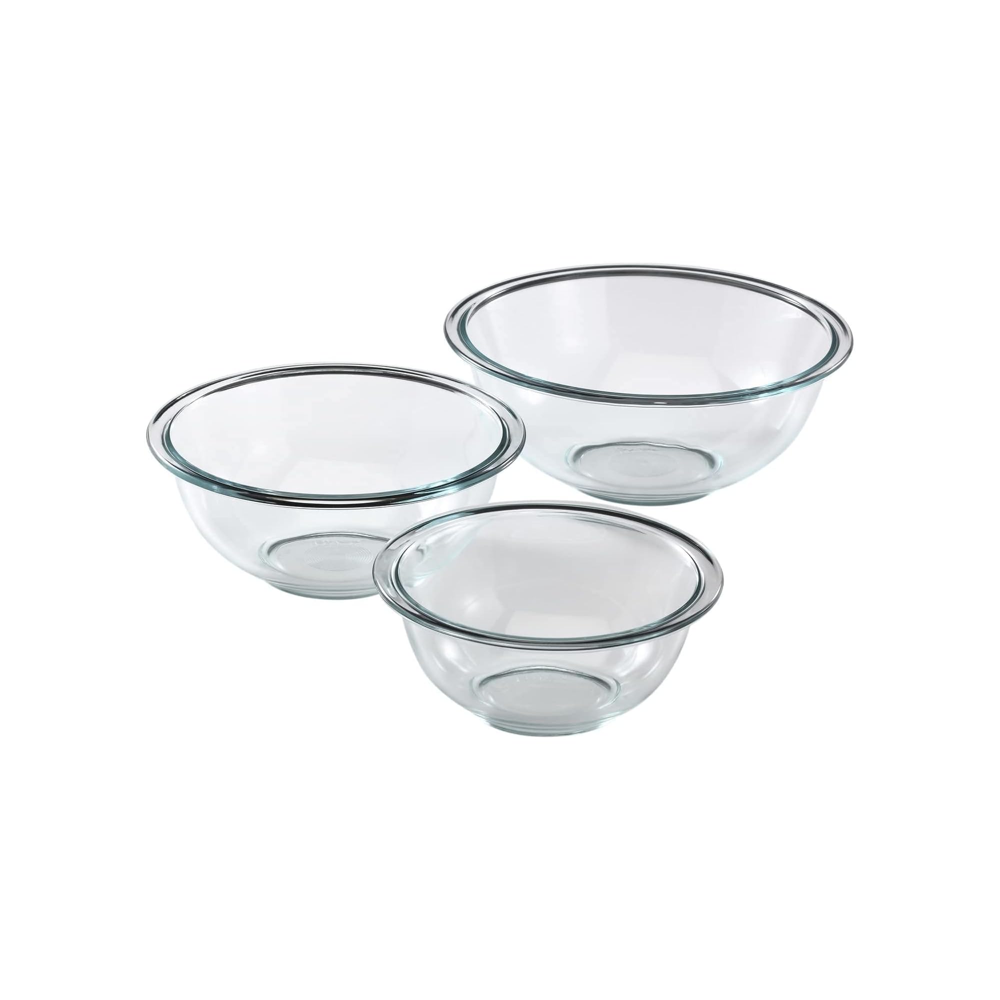 Pyrex Essentials (3-Piece) Glass Mixing Bowls Set for Prepping and Baking