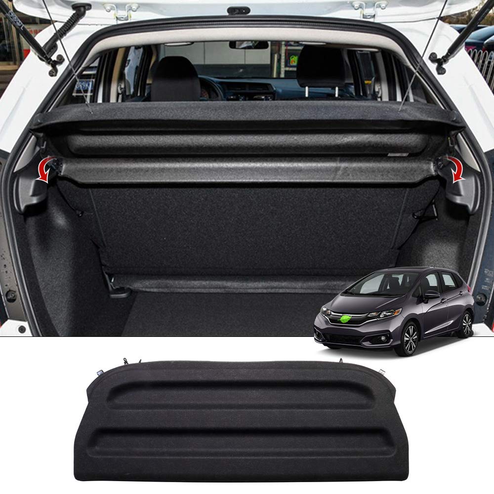 Powerty Cargo Cover for 2015-2019 2020 Honda Fit Accessories Retractable Trunk Cover Security Cover Shielding Cargo Luggage Cover Black