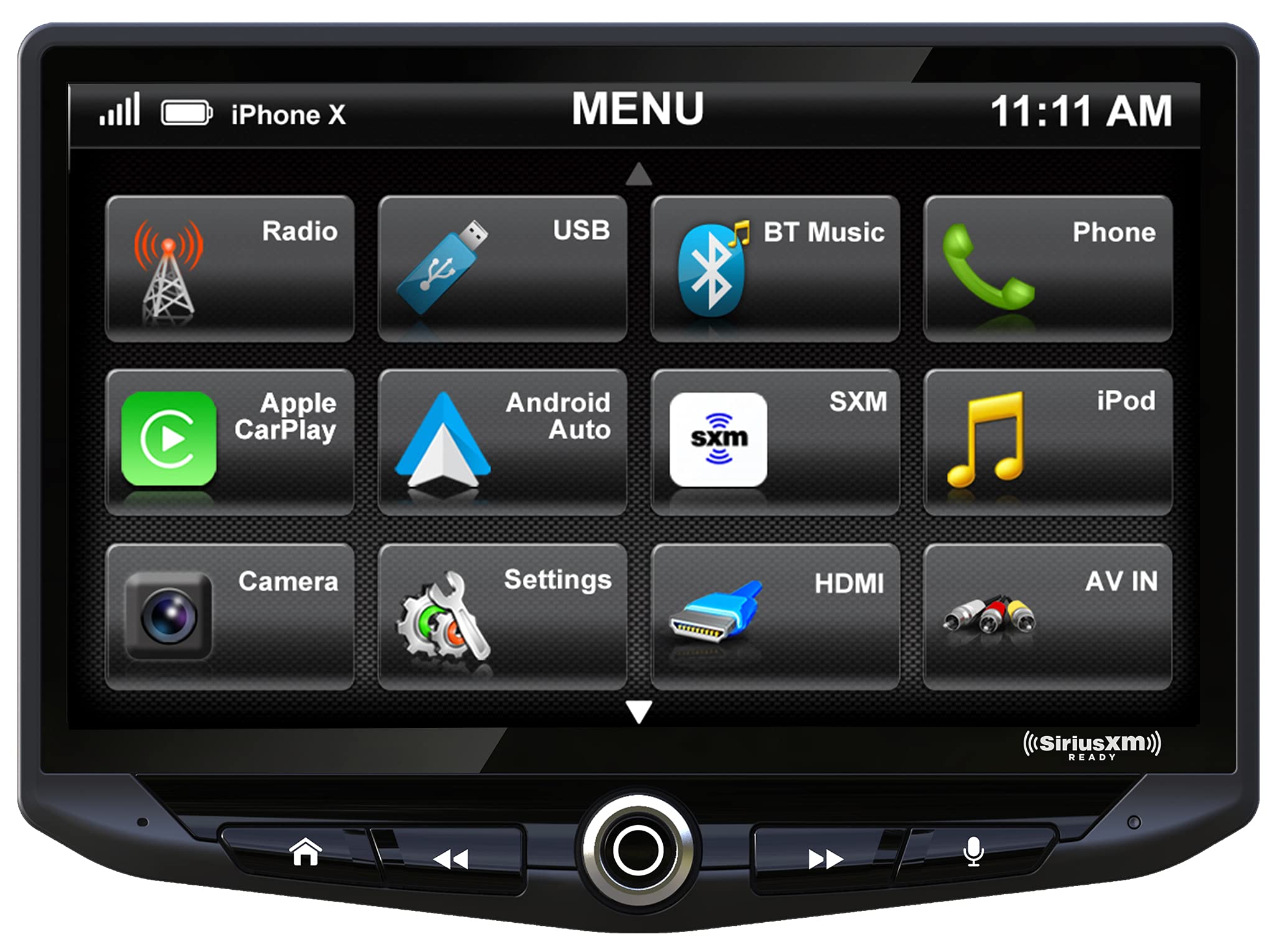 Stinger HEIGH10 Universal 10” HD Touchscreen Multimedia Car Stereo, Apple CarPlay & Android Auto Radio, Bluetooth Receiver Head Unit, SiriusXM Ready, GPS, Audio EQ, Built-in Amplifier, Camera Inputs