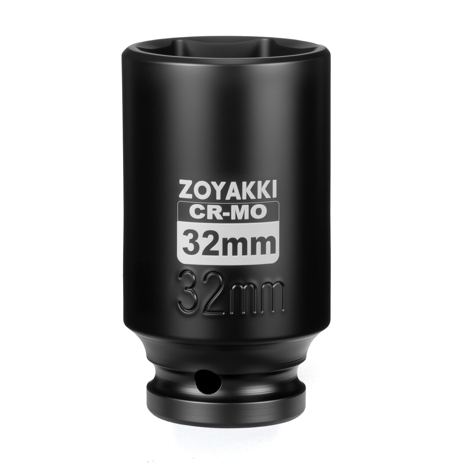 ZOYAKKI 32mm Socket 1/2" Drive Deep 6 Pt CR-MO Metric Impact Socket for Axle Shaft Nut Removal