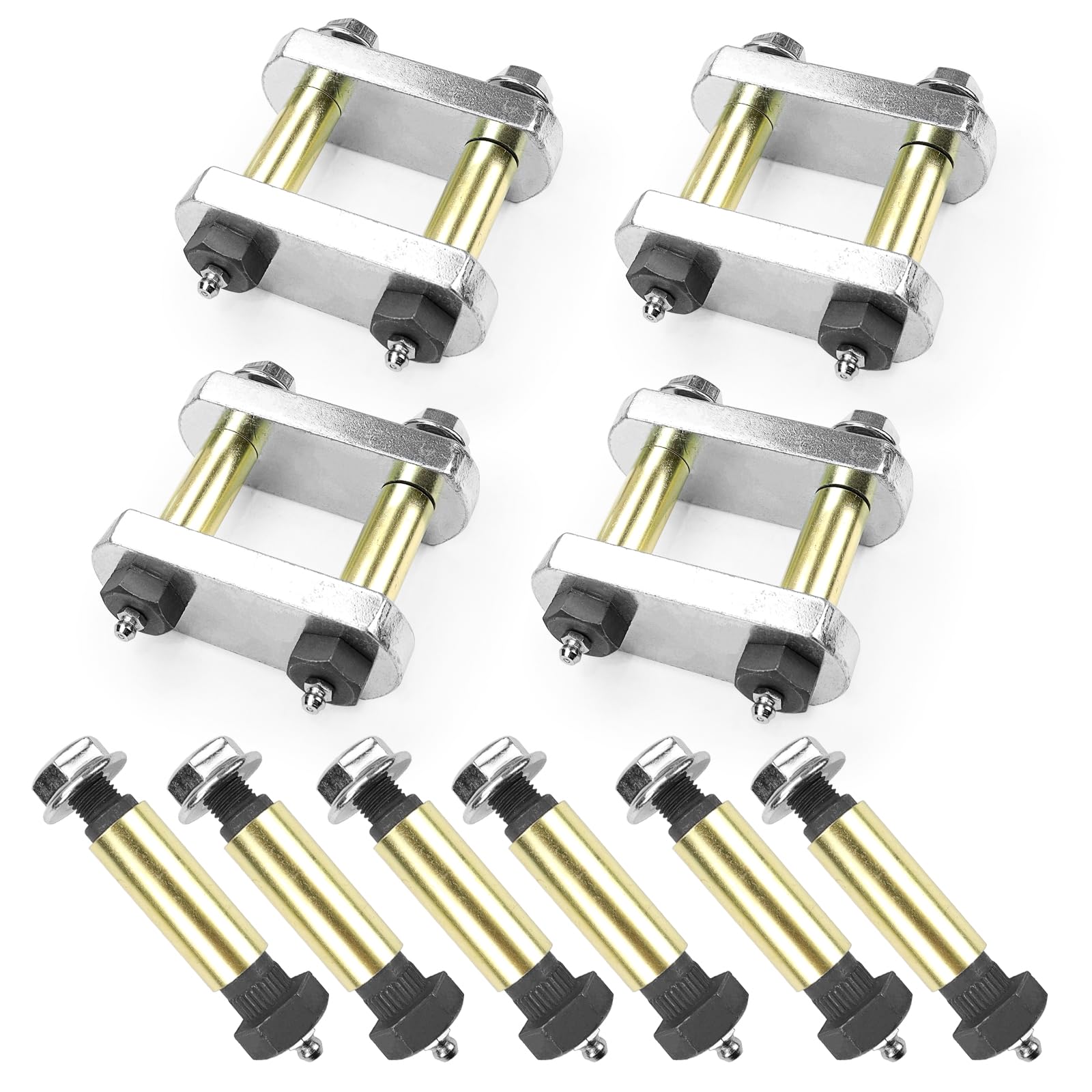 FEXON UO12-016 Heavy Duty Shackle Upgrade Kit For CRE3000 Stock and Equaflex 2.25" Shackles Tandem Axle Truck/Trailers Suspension Set