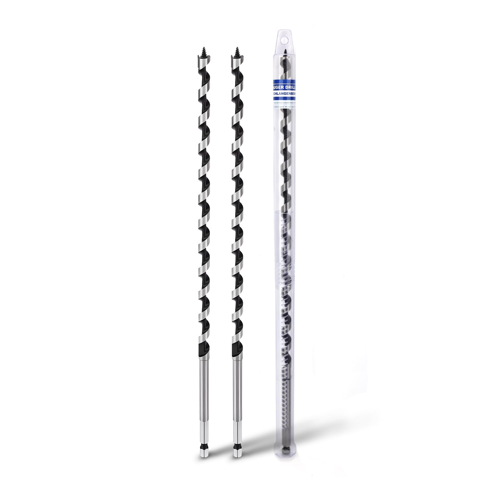 2 Pack 5/16" X 18" Auger Bit for Wood, 8x460mm Hex Long Auger Drill Bit