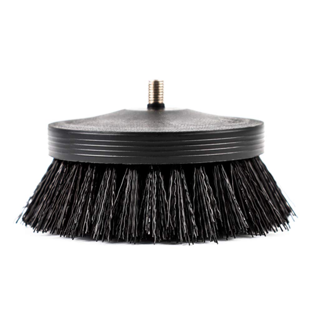 SGCB PRO 3.5” Carpet Drill Brush With Drill Attachment, Heavy Duty Car Detailing Scrubbing Brush Pneumatic Scrubber Stiff Brush For Cleaning Car Interior Carpet Upholstery Leather Seat Floor Mat Tires