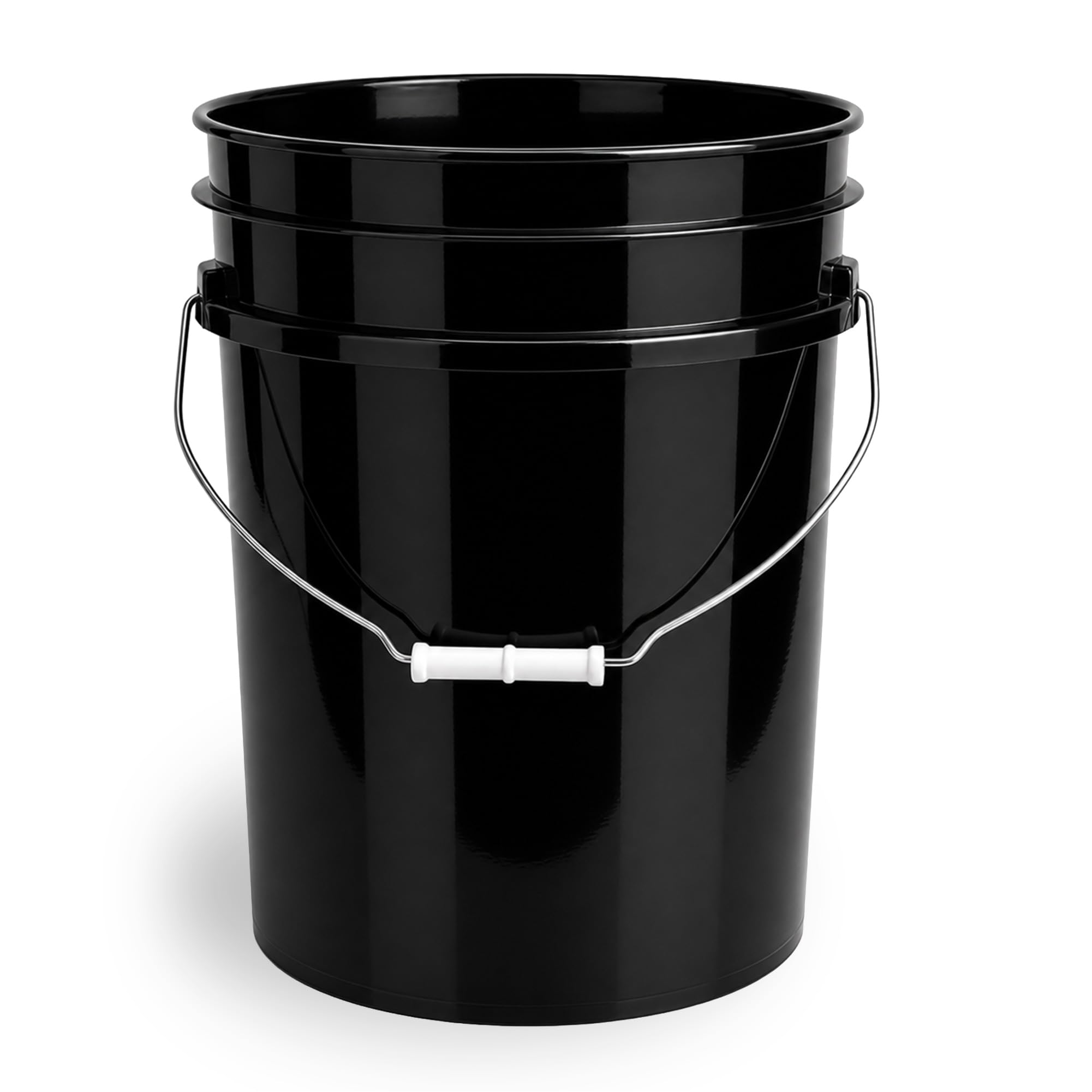 ePackageSupply 5 Gallon Bucket - Food Grade Bucket, Metal Handle Grip, BPA-Free, Heavy-Duty 90 Mil HDPE Plastic Pail, Stackable Utility Container, Made in USA, Lid Not Included, Black, 1 Pack