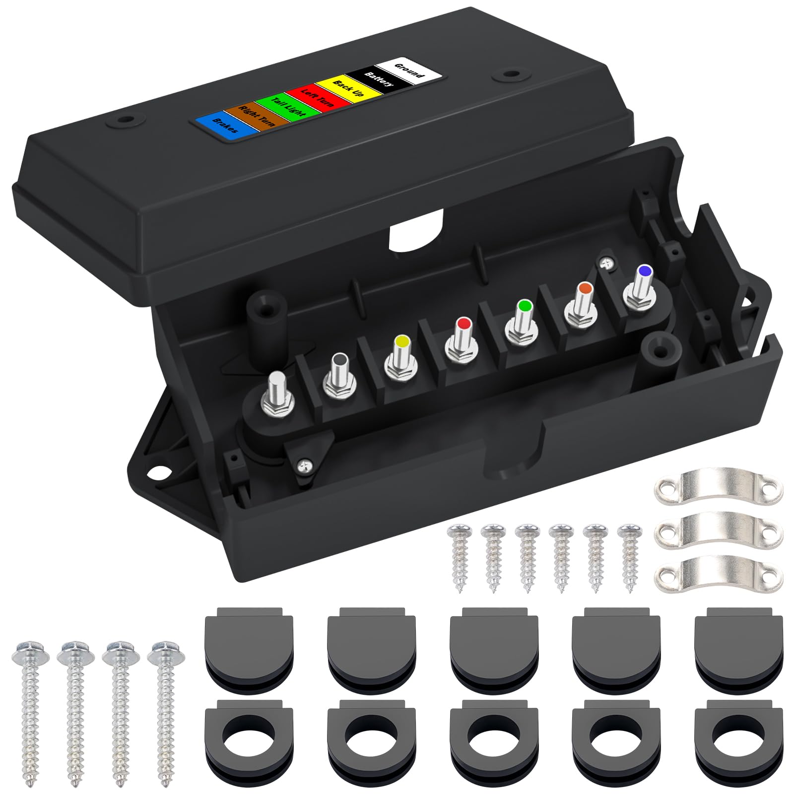 CheeMuii 7 Way Trailer Junction Box 7 Pin Trailer Wiring Junction Box