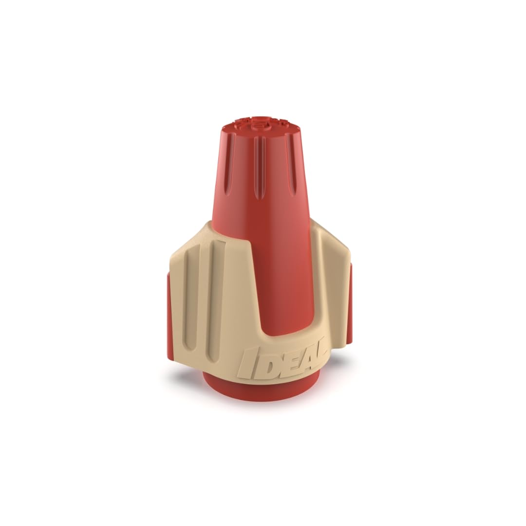 Ideal Electrical Twister PRO (30-144) Red/Tan Wire Connector, Box of 50 — Smooth Twist-On Wire Nuts for 22 to 8 AWG with SureGrip Comfort Overmold