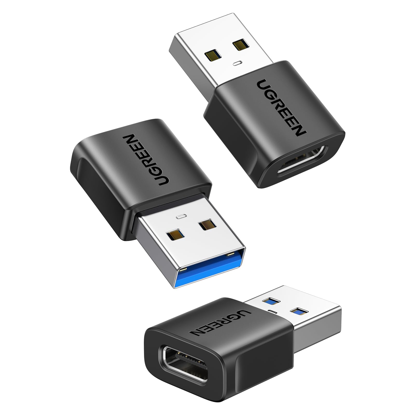 UGREEN USB to USB C Adapter 3Pack, 10Gbps Female to Male Converter