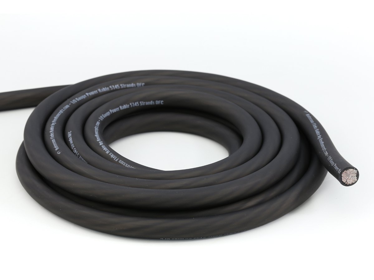 KnuKonceptz Kolossus Flex Kable OFC 8 Gauge Power Wire Copper Cable Black (15 ft) 8 AWG